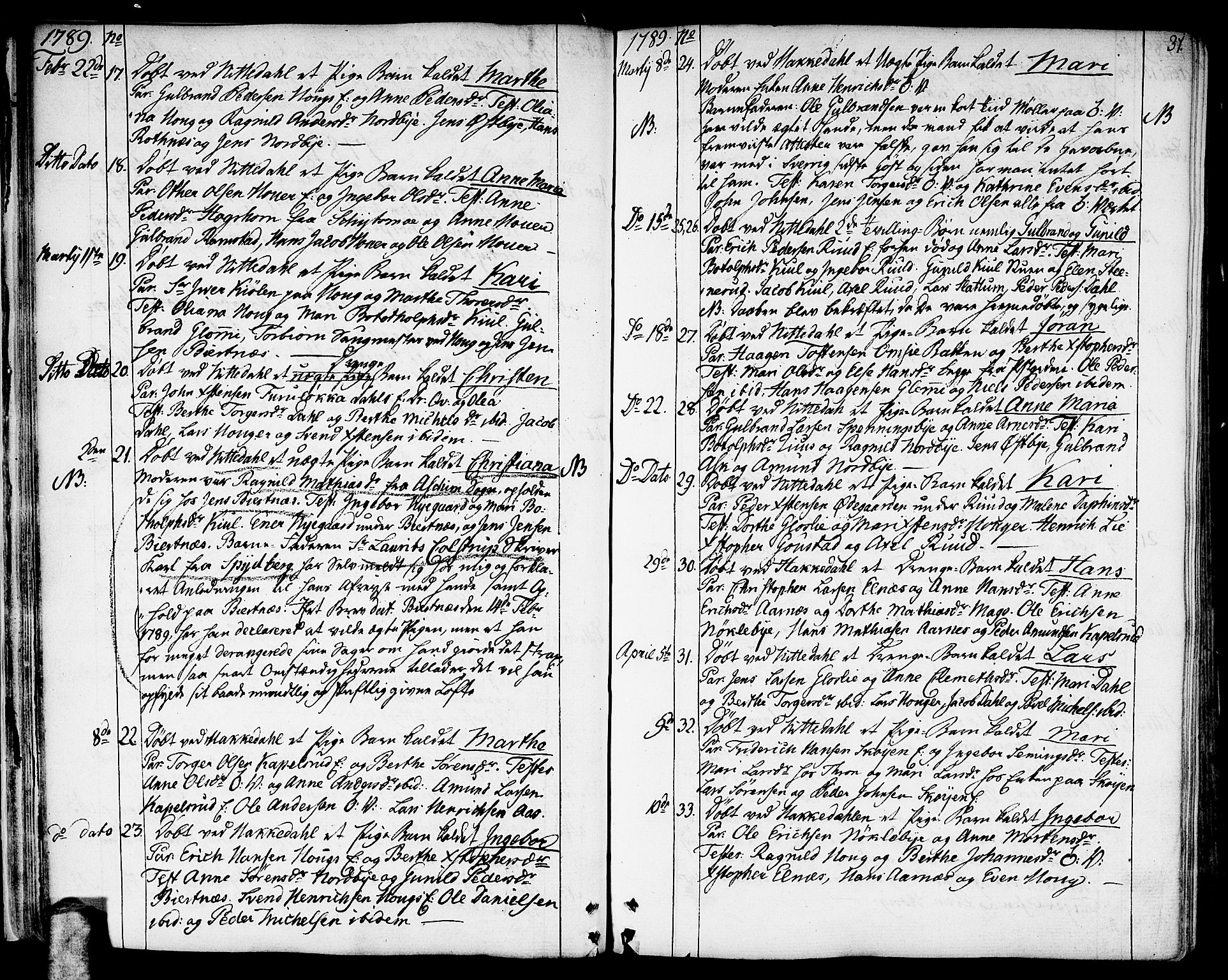 Nittedal prestekontor Kirkebøker, SAO/A-10365a/F/Fa/L0002: Ministerialbok nr. I 2, 1779-1814, s. 31