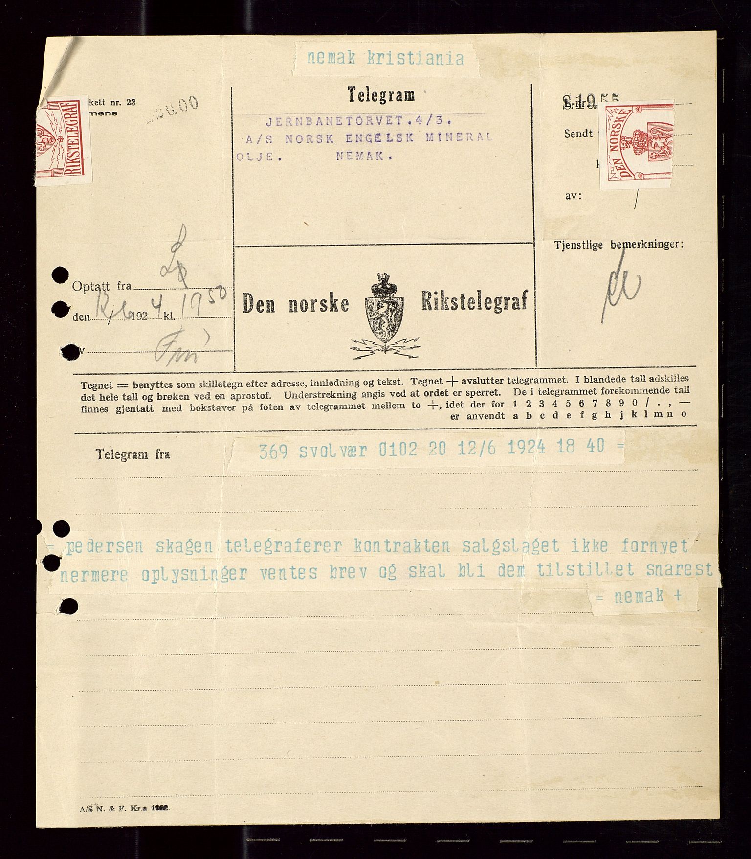 Pa 1521 - A/S Norske Shell, AV/SAST-A-101915/E/Ea/Eaa/L0012: Sjefskorrespondanse, 1924, s. 649