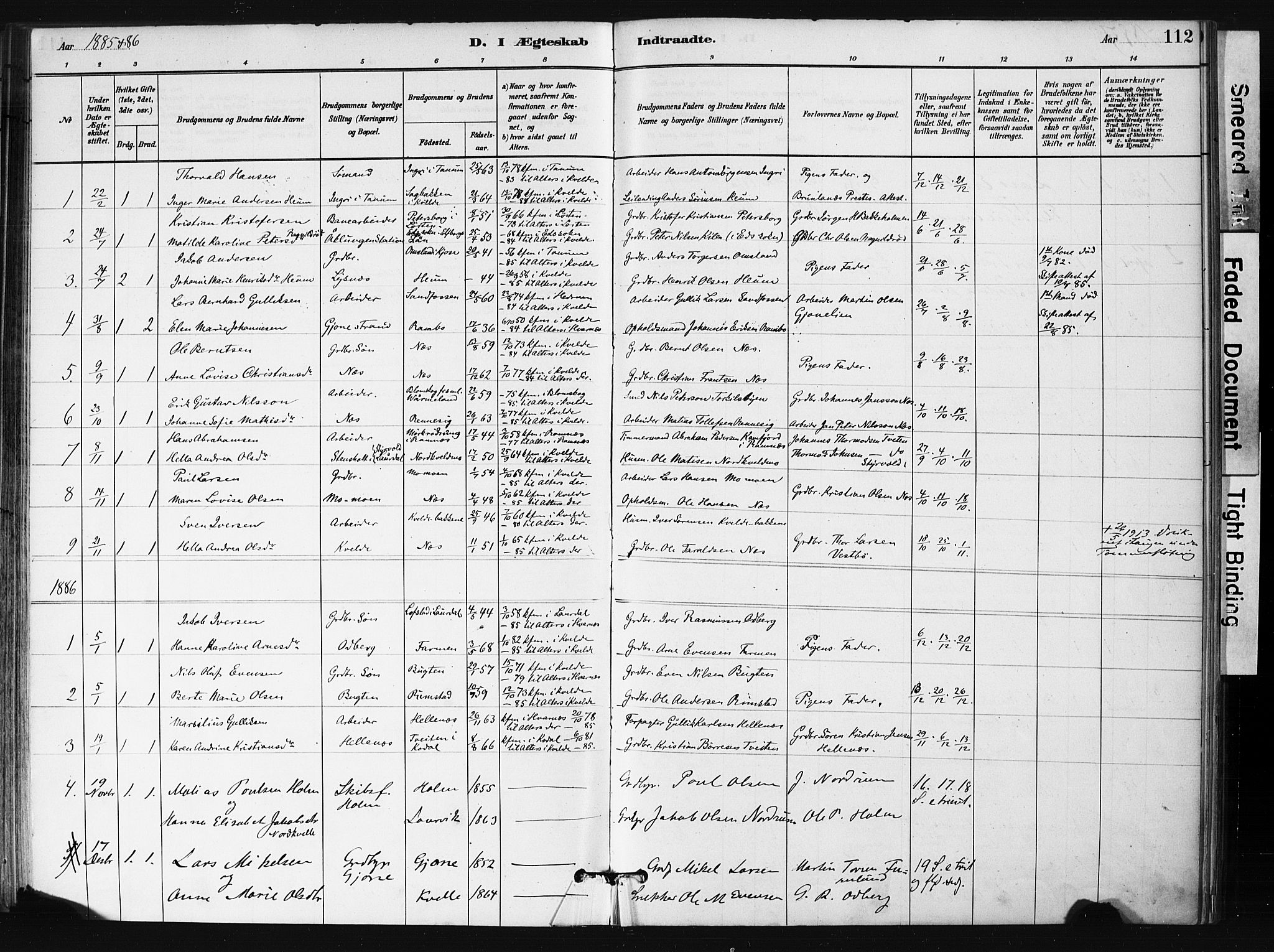 Hedrum kirkebøker, AV/SAKO-A-344/F/Fb/L0001: Ministerialbok nr. II 1, 1881-1905, s. 112