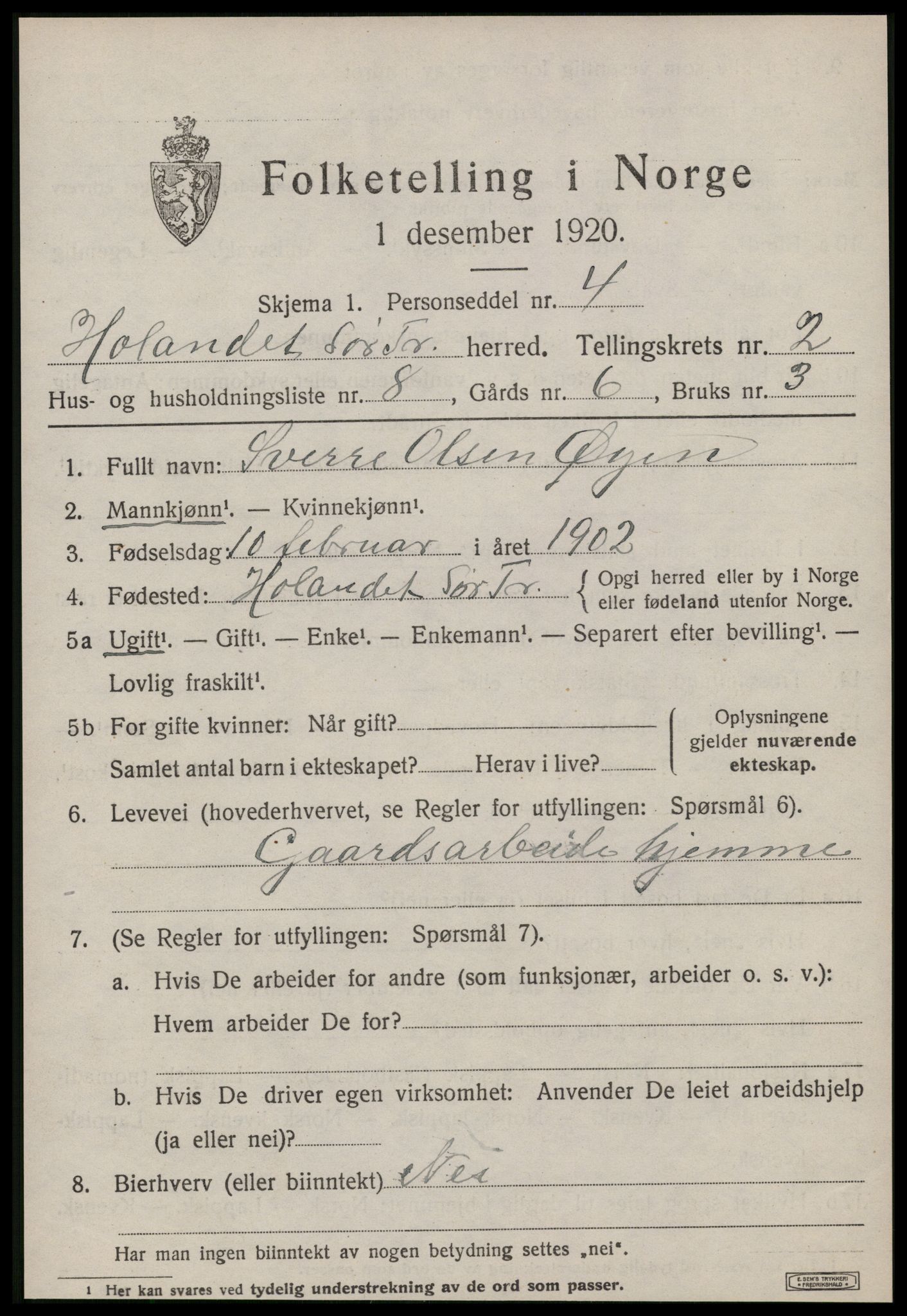 SAT, Folketelling 1920 for 1651 Hølonda herred, 1920, s. 619