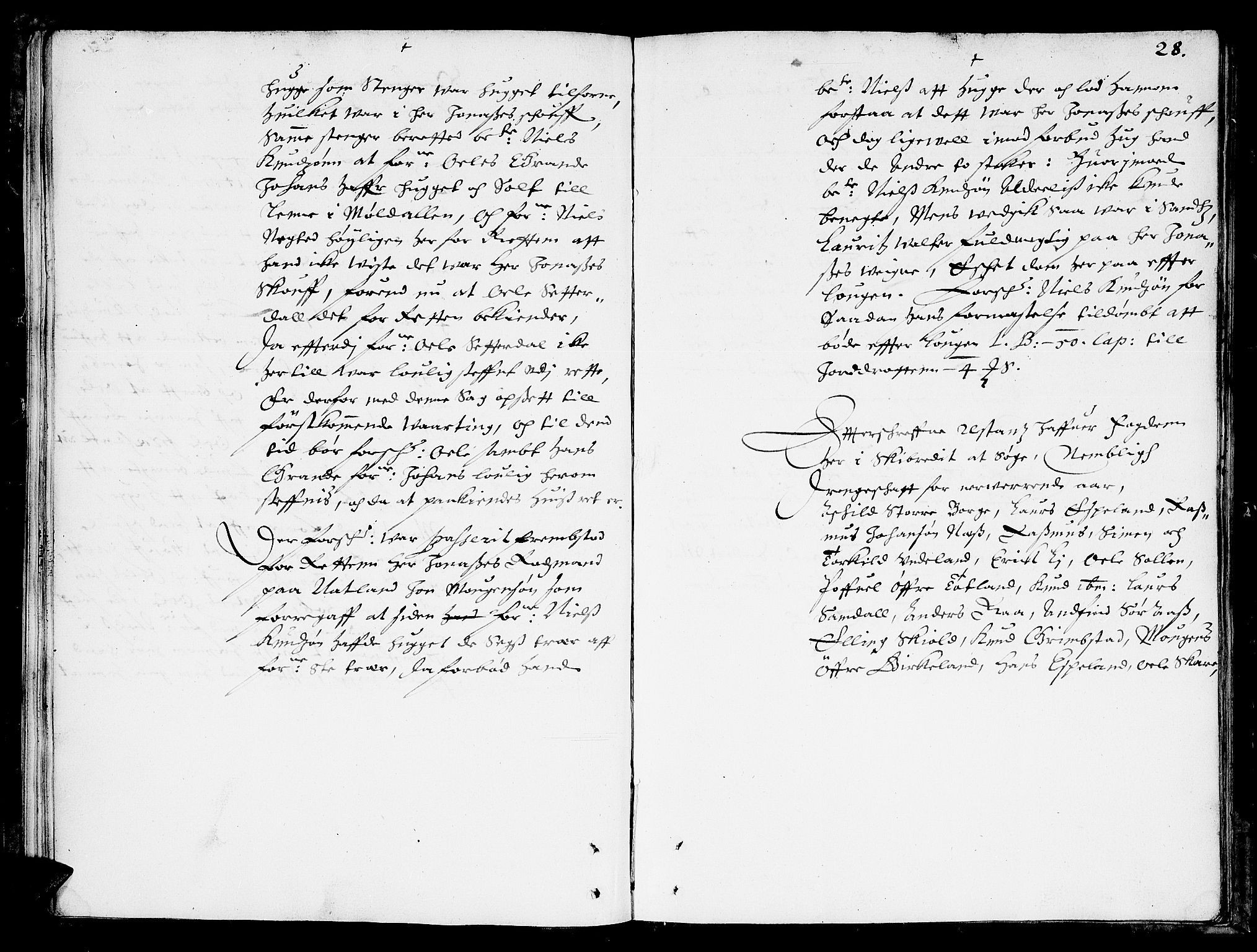 Nordhordland sorenskrivar, AV/SAB-A-2901/1/F/Fa/L0004: Tingbok (justisprotokoll), 1653-1654, s. 27b-28a