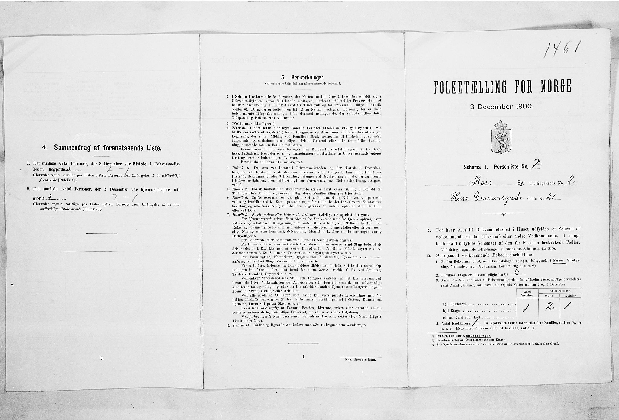 SAO, Folketelling 1900 for 0104 Moss kjøpstad, 1900