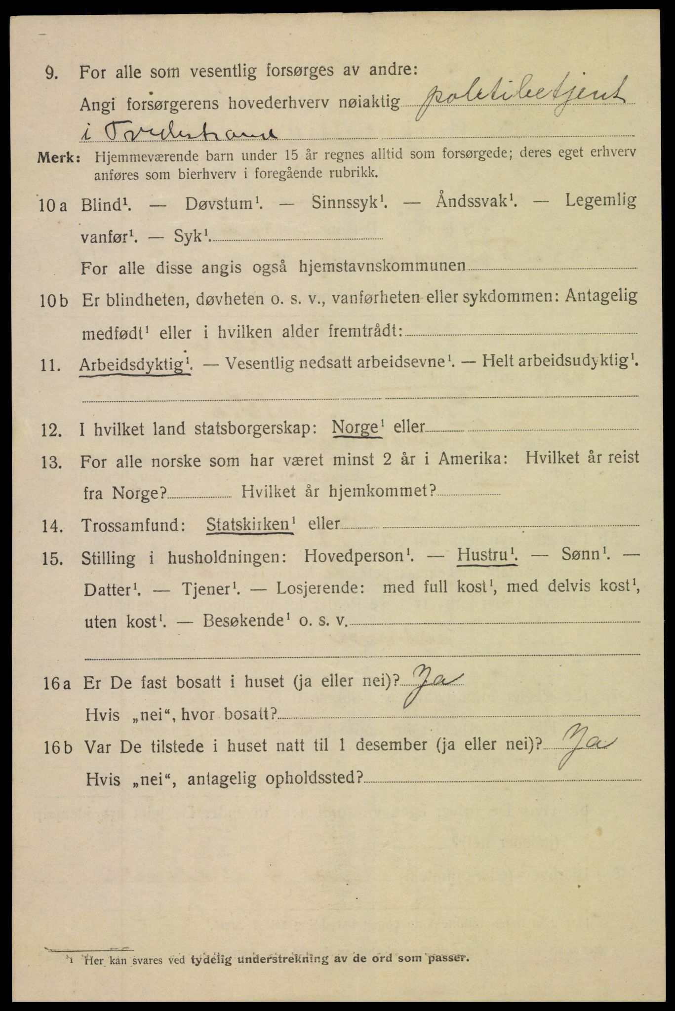 SAK, Folketelling 1920 for 0902 Tvedestrand ladested, 1920, s. 1716