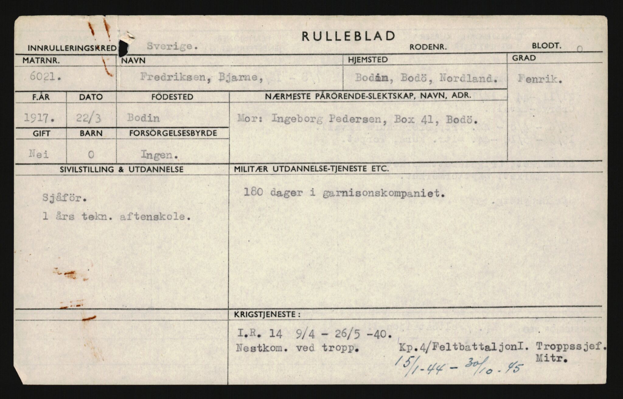 Forsvaret, Sør-Hålogaland landforsvar, AV/RA-RAFA-2552/P/Pa/L0303: Personellmapper for slettet personell, yrkesbefal og vernepliktig befal, født 1917-1920, 1936-1980, s. 67