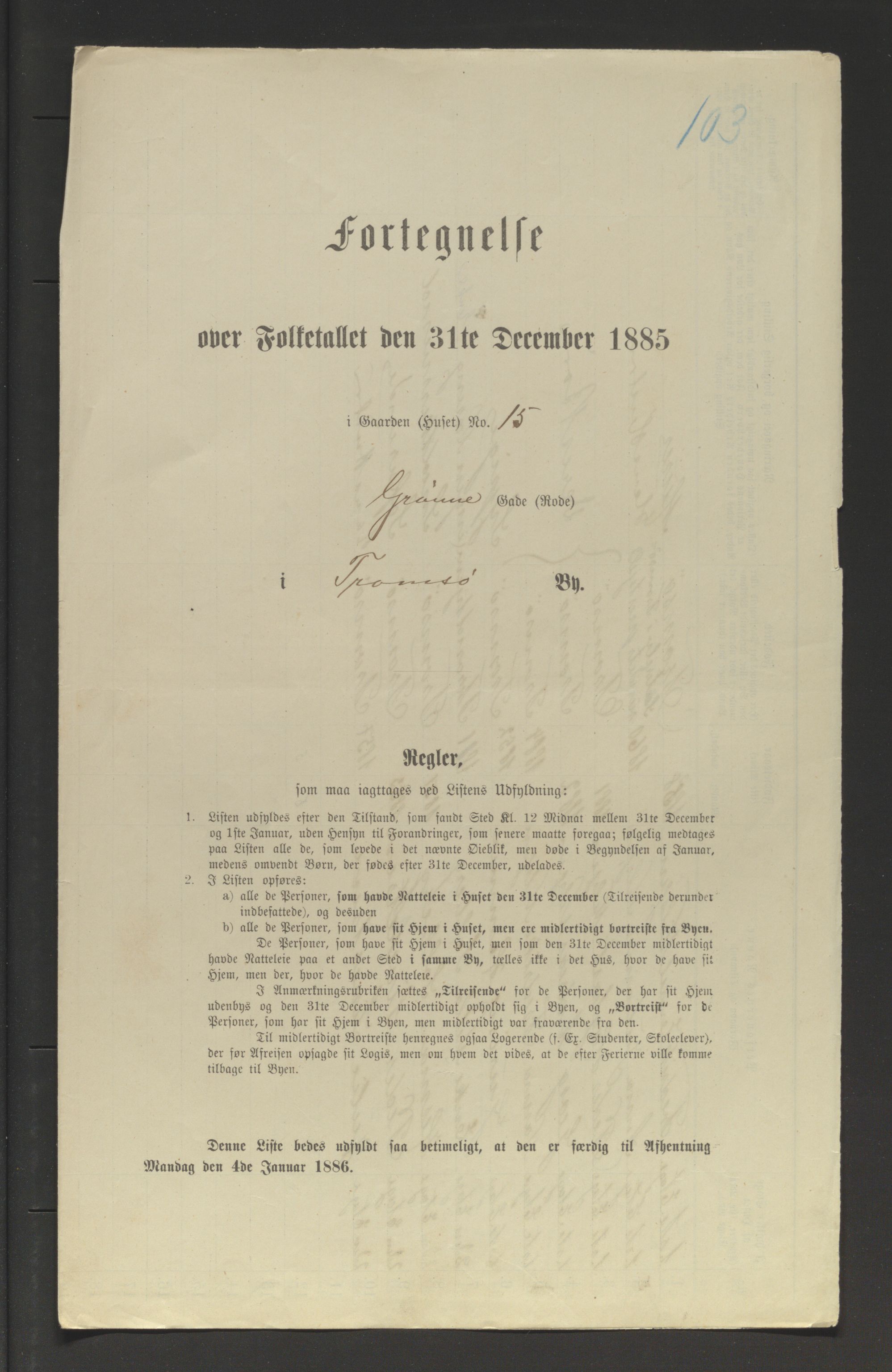 SATØ, Folketelling 1885 for 1902 Tromsø kjøpstad, 1885, s. 103a