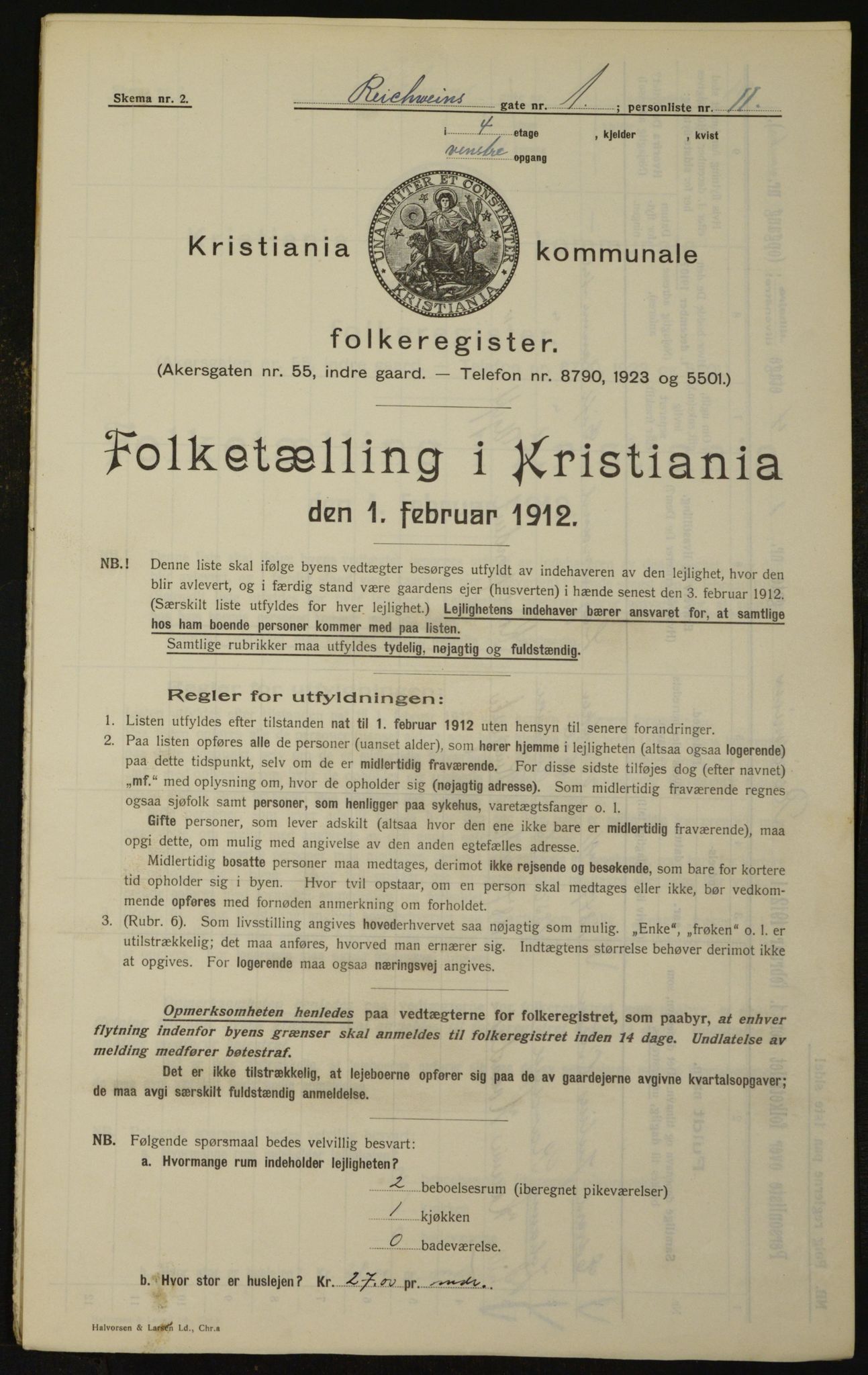 OBA, Kommunal folketelling 1.2.1912 for Kristiania, 1912, s. 82835