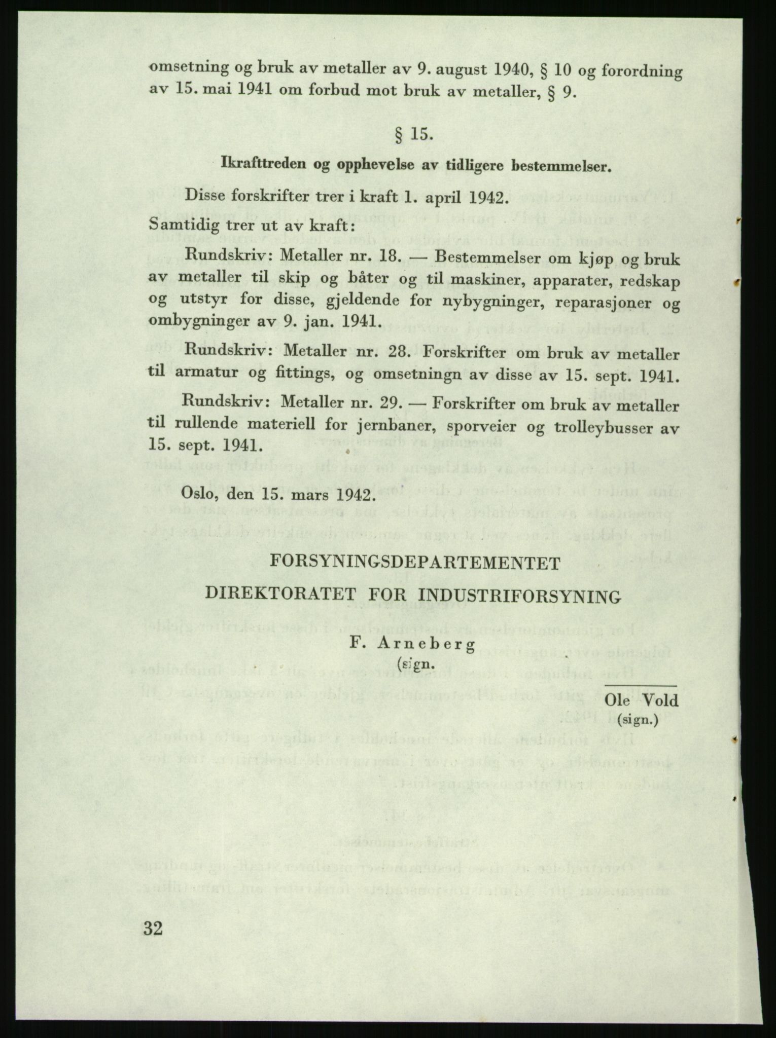 Direktoratet for industriforsyning, Sekretariatet, AV/RA-S-4153/D/Df/L0054: 9. Metallkontoret, 1940-1945, s. 1472