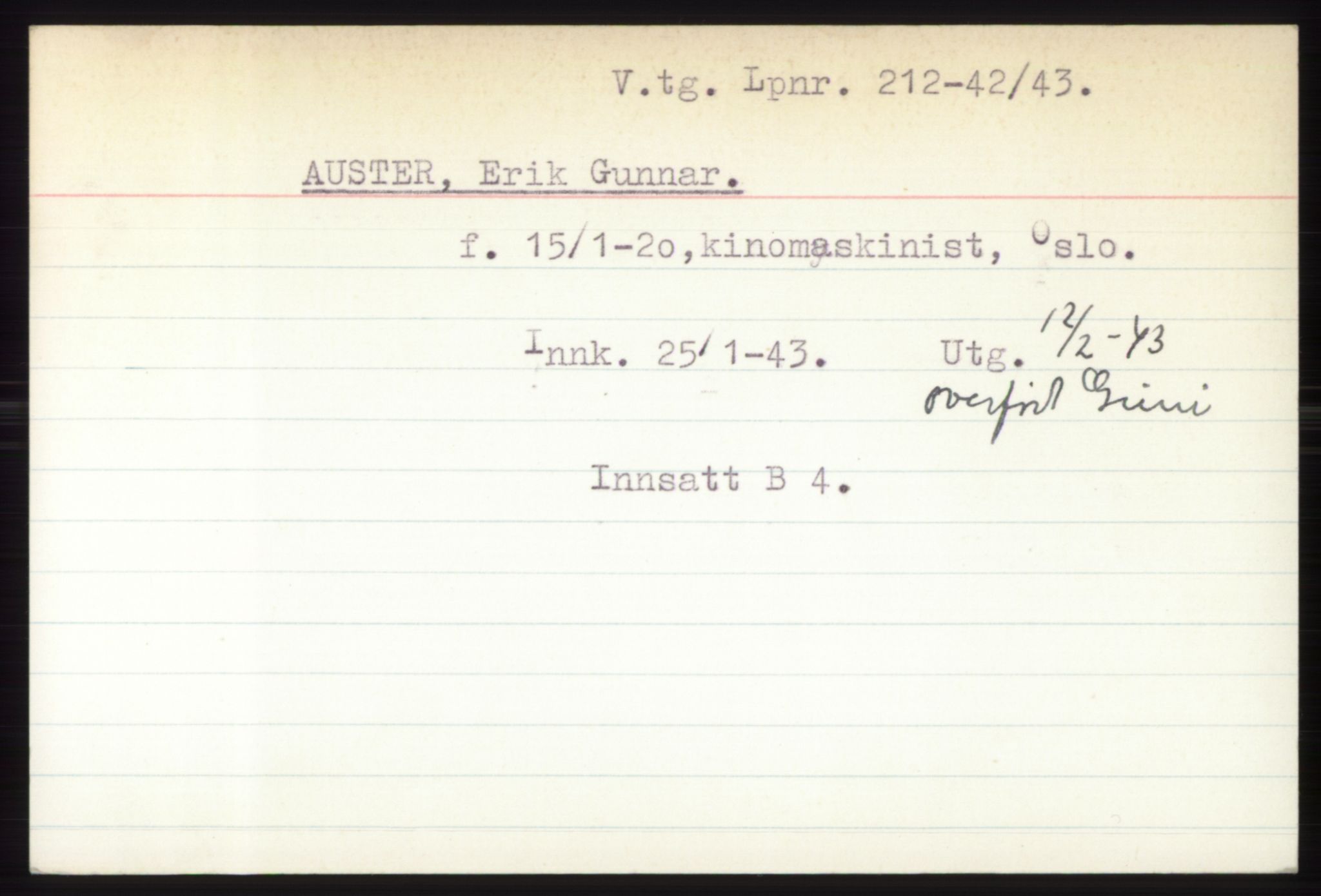 Statspolitiet - Hovedkontoret / Osloavdelingen, AV/RA-S-1329/C/Ck/Cke/L0002: Fangeregister; etternavn A - F, 1941-1945, s. 150