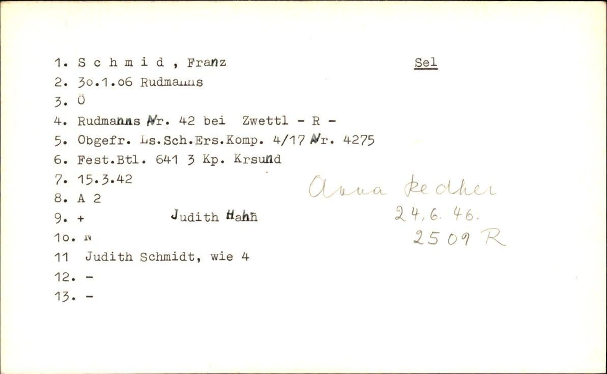 Hjemsendte tyskere , AV/RA-RAFA-6487/D/Db/L0024: Schmidt-Schulz, 1945-1947, s. 4