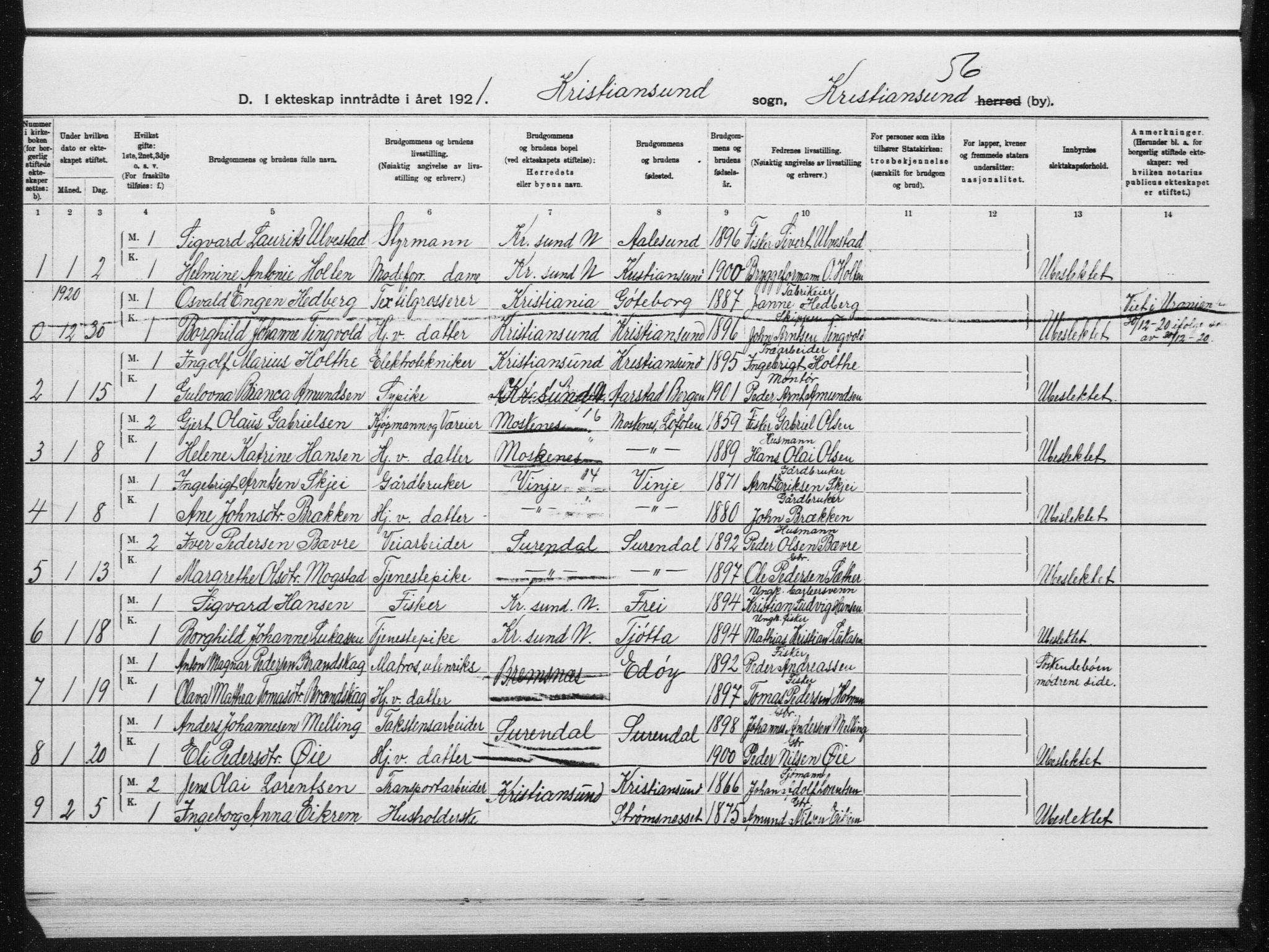 Ministerialprotokoller, klokkerbøker og fødselsregistre - Møre og Romsdal, AV/SAT-A-1454/572/L0862: Ministerialbok nr. 572D06, 1917-1935