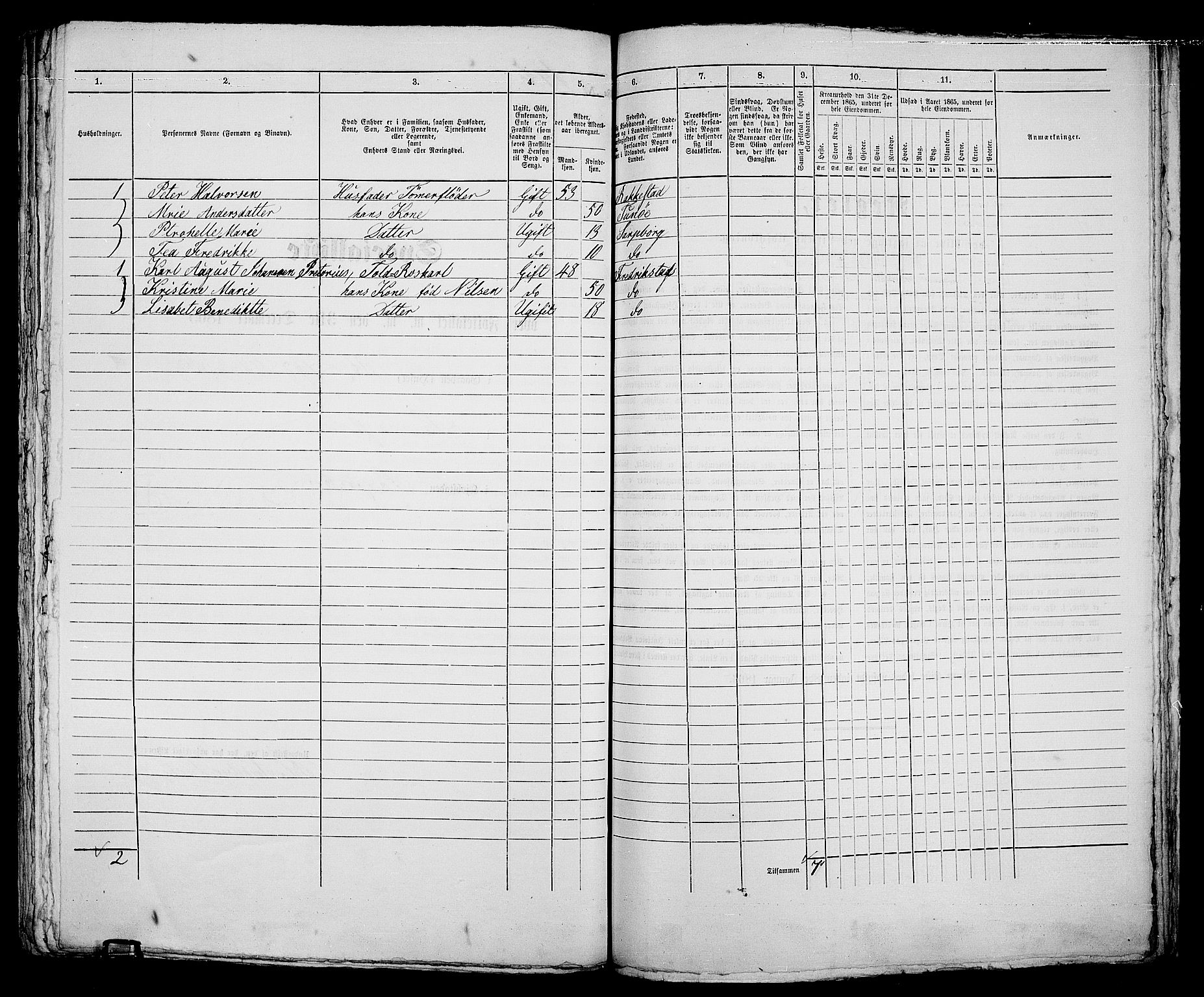 RA, Folketelling 1865 for 0102P Sarpsborg prestegjeld, 1865, s. 360