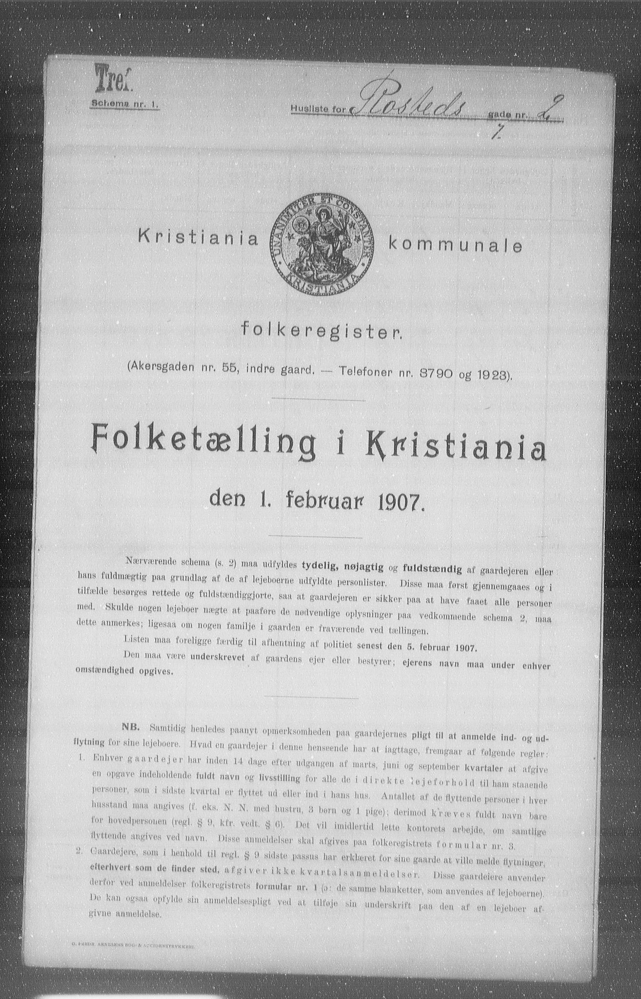 OBA, Kommunal folketelling 1.2.1907 for Kristiania kjøpstad, 1907, s. 42950