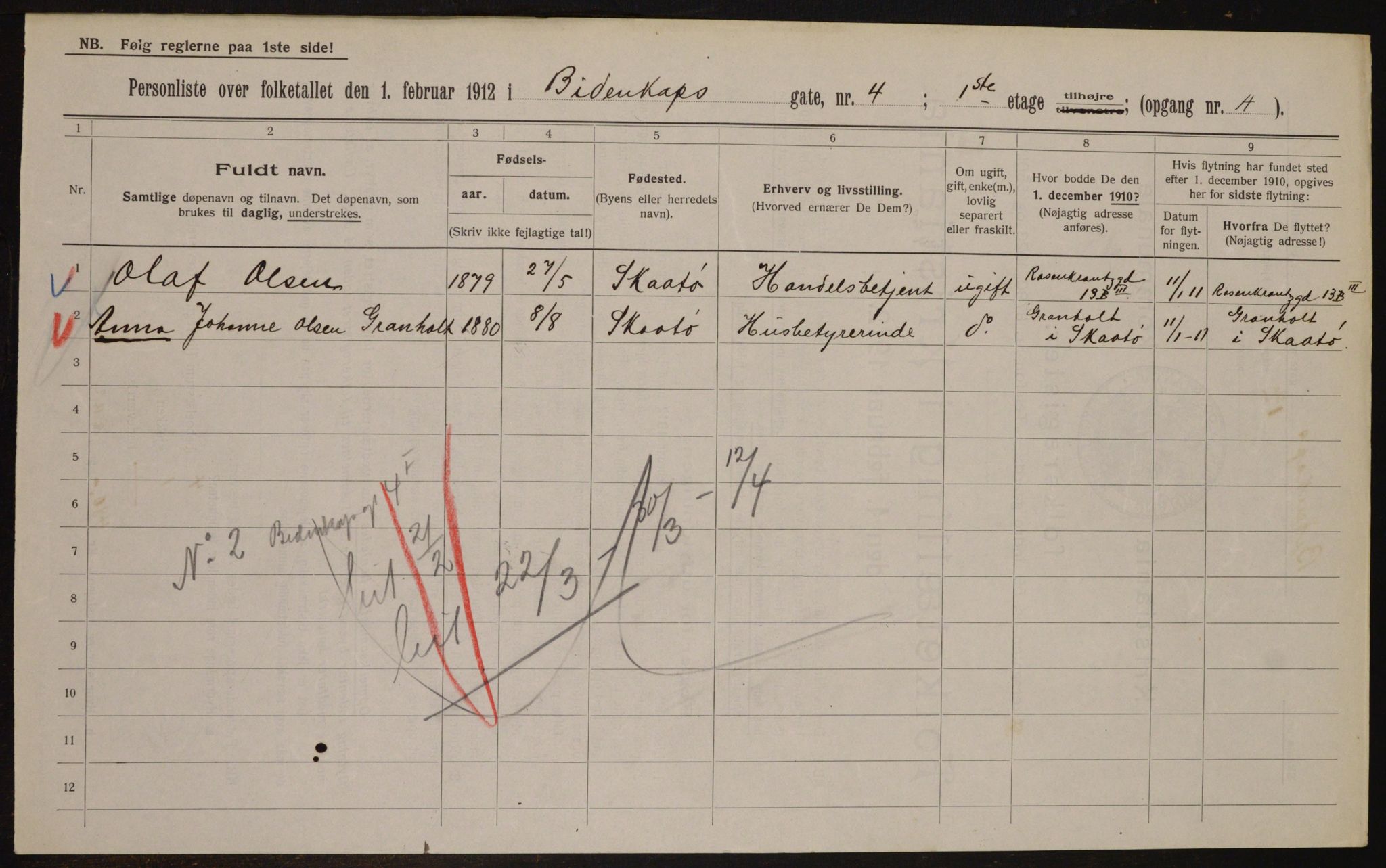 OBA, Kommunal folketelling 1.2.1912 for Kristiania, 1912, s. 4777