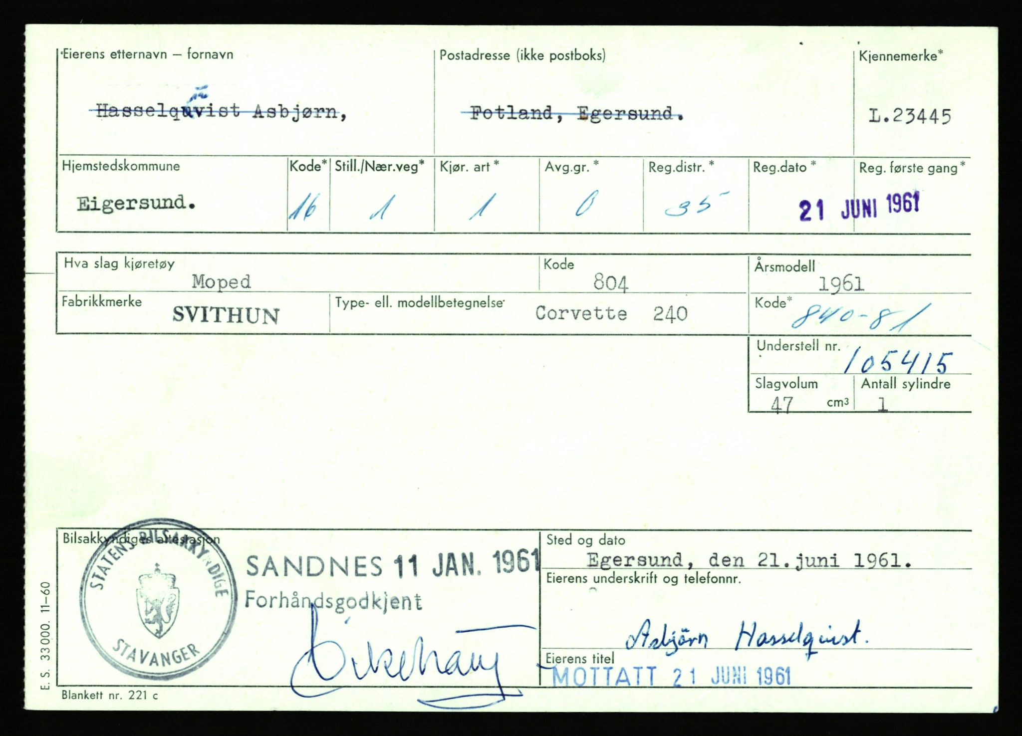 Stavanger trafikkstasjon, AV/SAST-A-101942/0/F/L0040: L-22800 - L-23999, 1930-1971, s. 1313