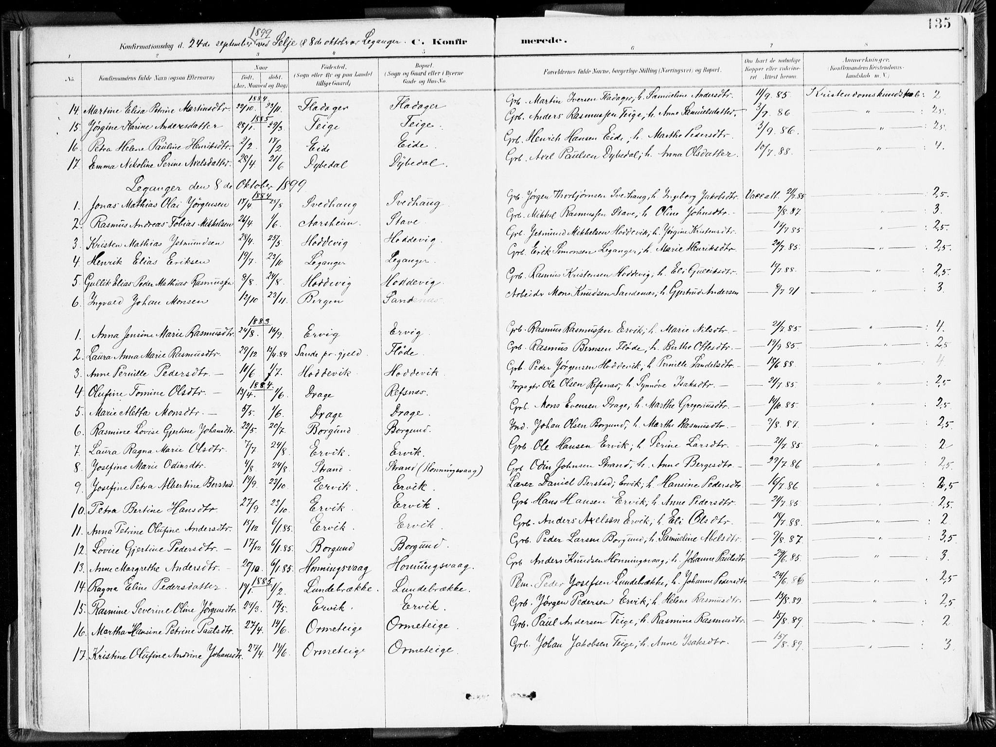 Selje sokneprestembete, AV/SAB-A-99938/H/Ha/Haa/Haab: Ministerialbok nr. B 2, 1891-1907, s. 135