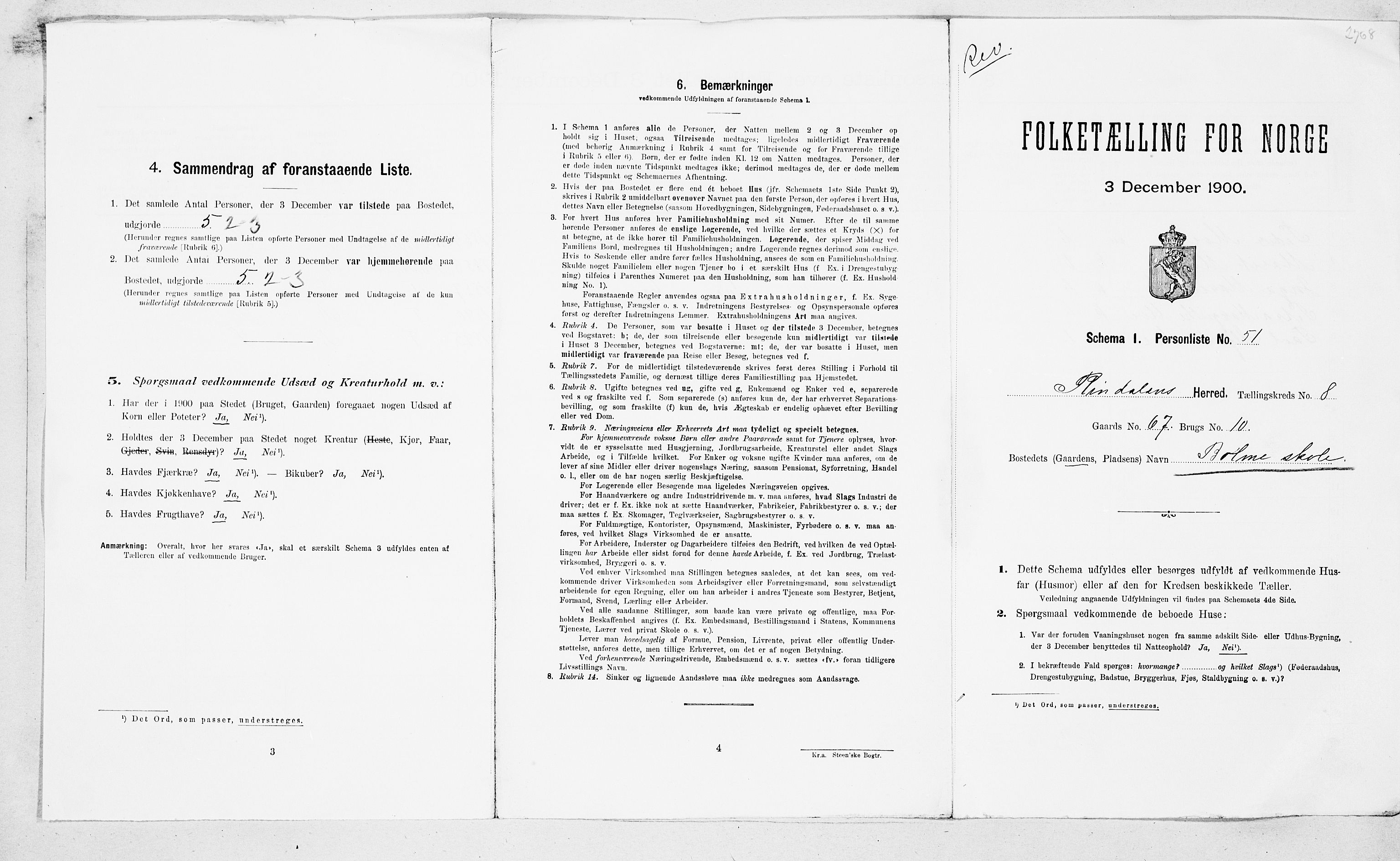 SAT, Folketelling 1900 for 1567 Rindal herred, 1900, s. 859