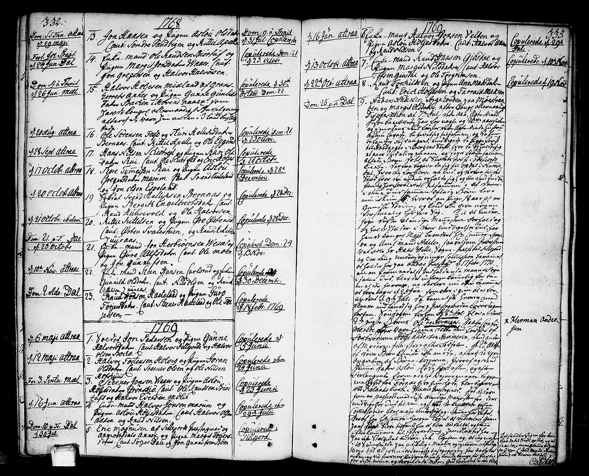 Tinn kirkebøker, AV/SAKO-A-308/F/Fa/L0002: Ministerialbok nr. I 2, 1757-1810, s. 332-333
