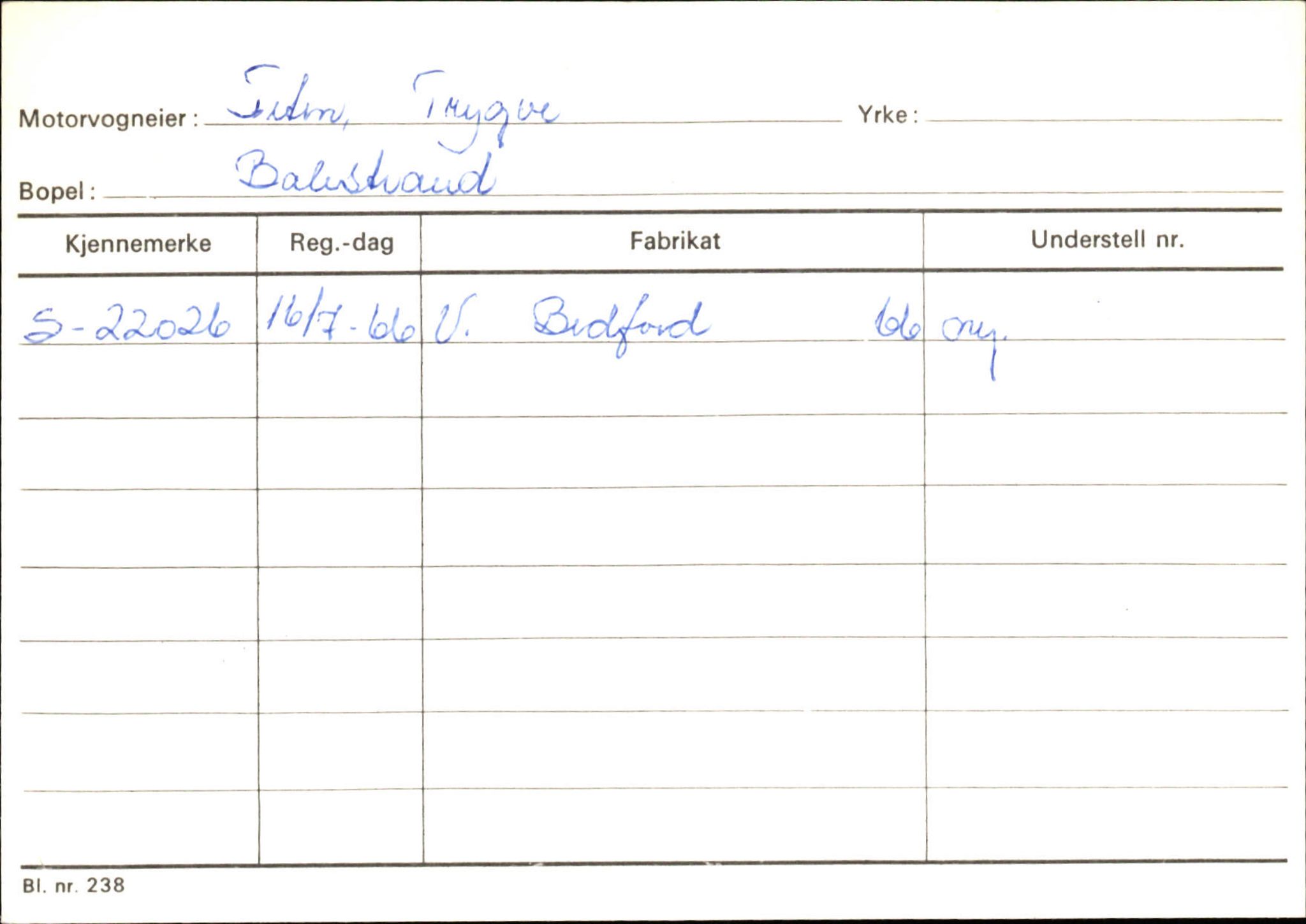 Statens vegvesen, Sogn og Fjordane vegkontor, AV/SAB-A-5301/4/F/L0132: Eigarregister Askvoll A-Å. Balestrand A-Å, 1945-1975, s. 1726