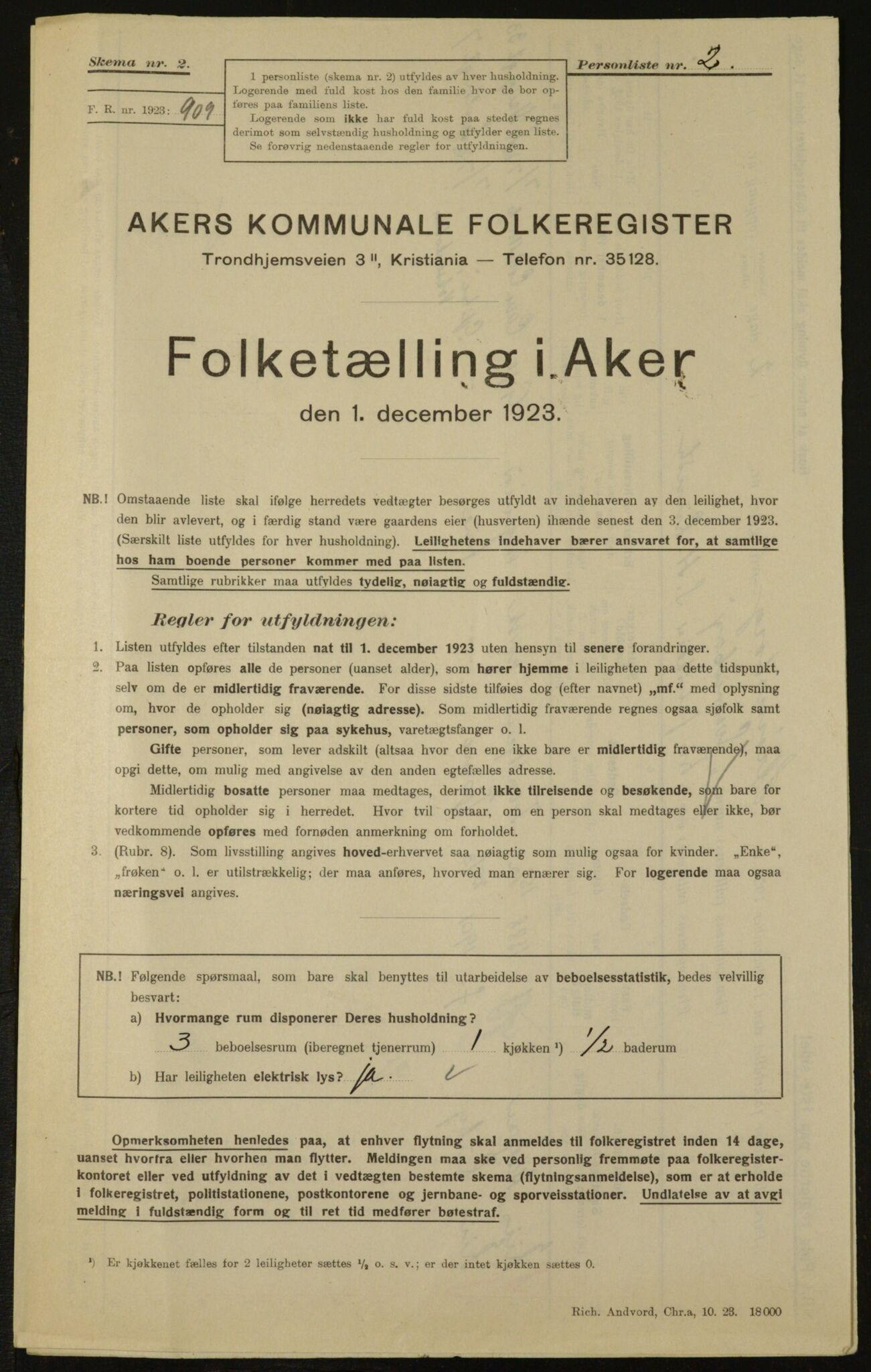 , Kommunal folketelling 1.12.1923 for Aker, 1923, s. 5654