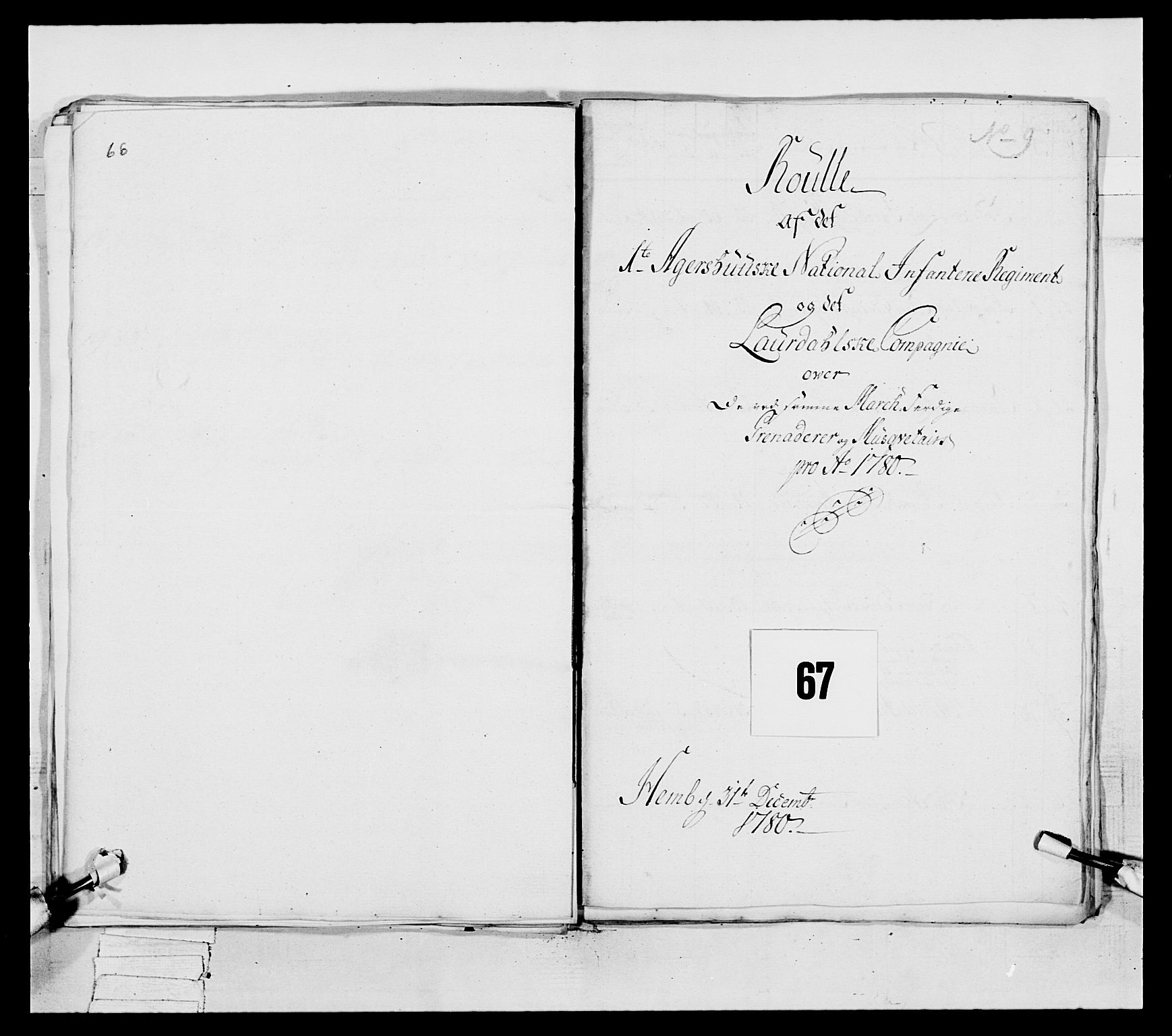 Generalitets- og kommissariatskollegiet, Det kongelige norske kommissariatskollegium, AV/RA-EA-5420/E/Eh/L0038: 1. Akershusiske nasjonale infanteriregiment, 1776-1788, s. 278