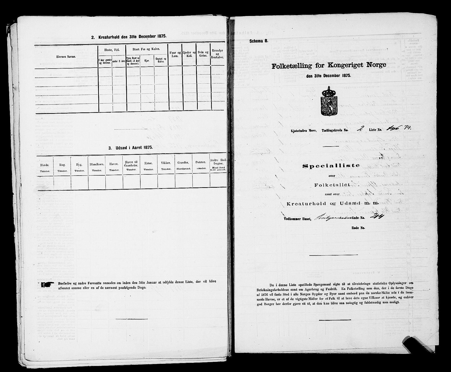 RA, Folketelling 1875 for 0104B Moss prestegjeld, Moss kjøpstad, 1875, s. 377