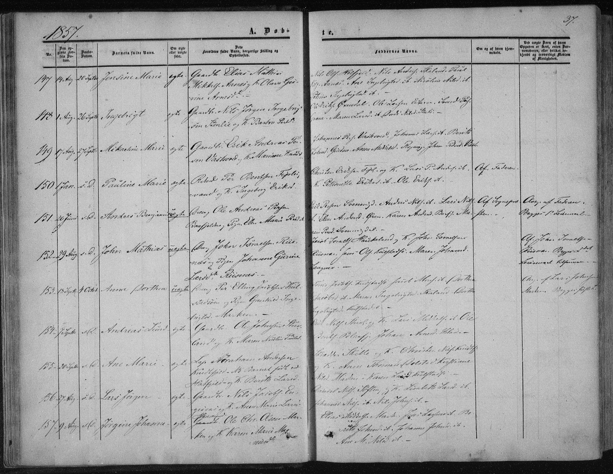Ministerialprotokoller, klokkerbøker og fødselsregistre - Nordland, AV/SAT-A-1459/820/L0293: Ministerialbok nr. 820A14, 1855-1865, s. 37
