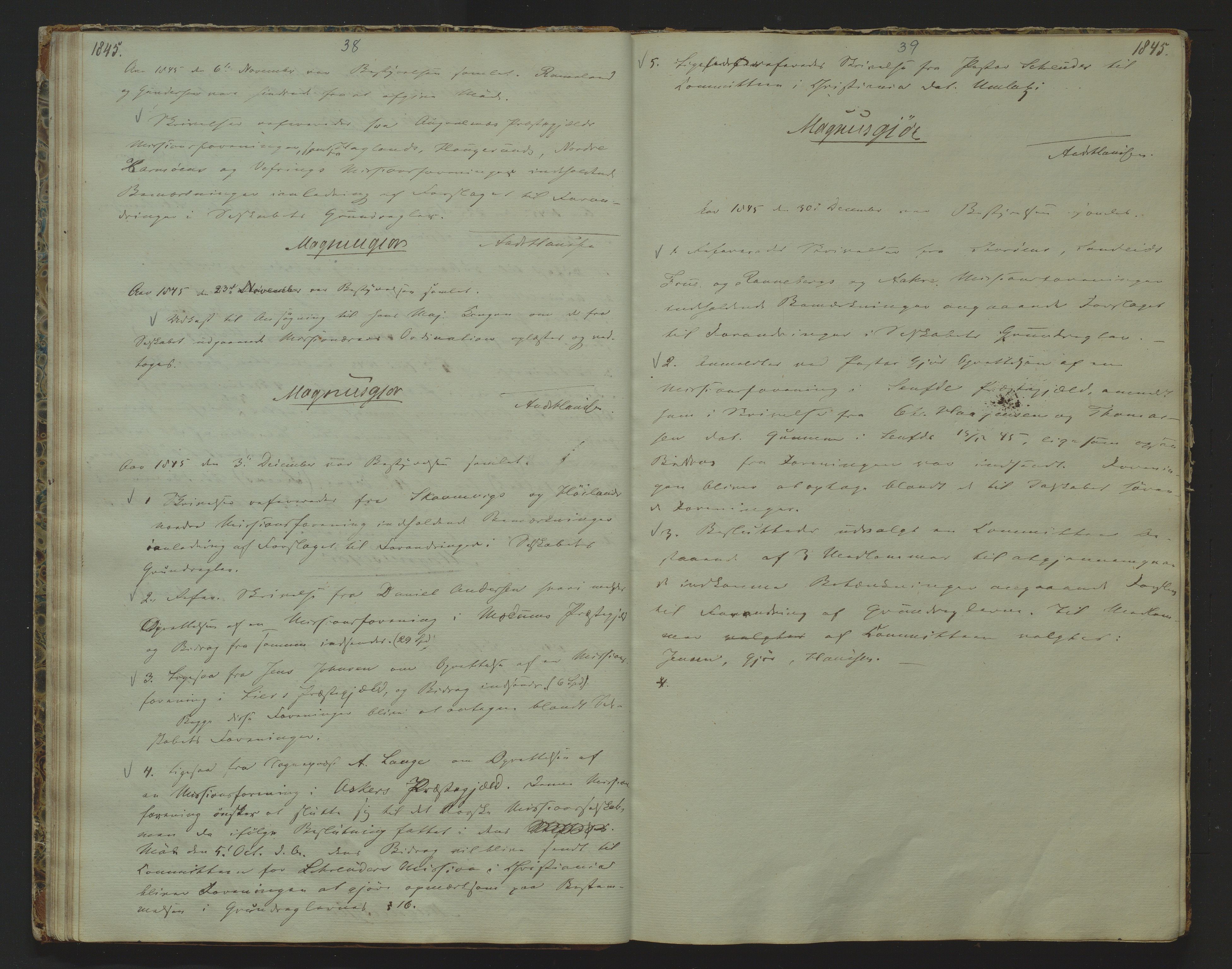 Det Norske Misjonsselskap - hovedadministrasjonen, VID/MA-A-1045/D/Da/Daa/L0006: Styreprotokoll nr. I, 12. august 1842 - 6. oktober 1853, 1842-1853, s. 38-39