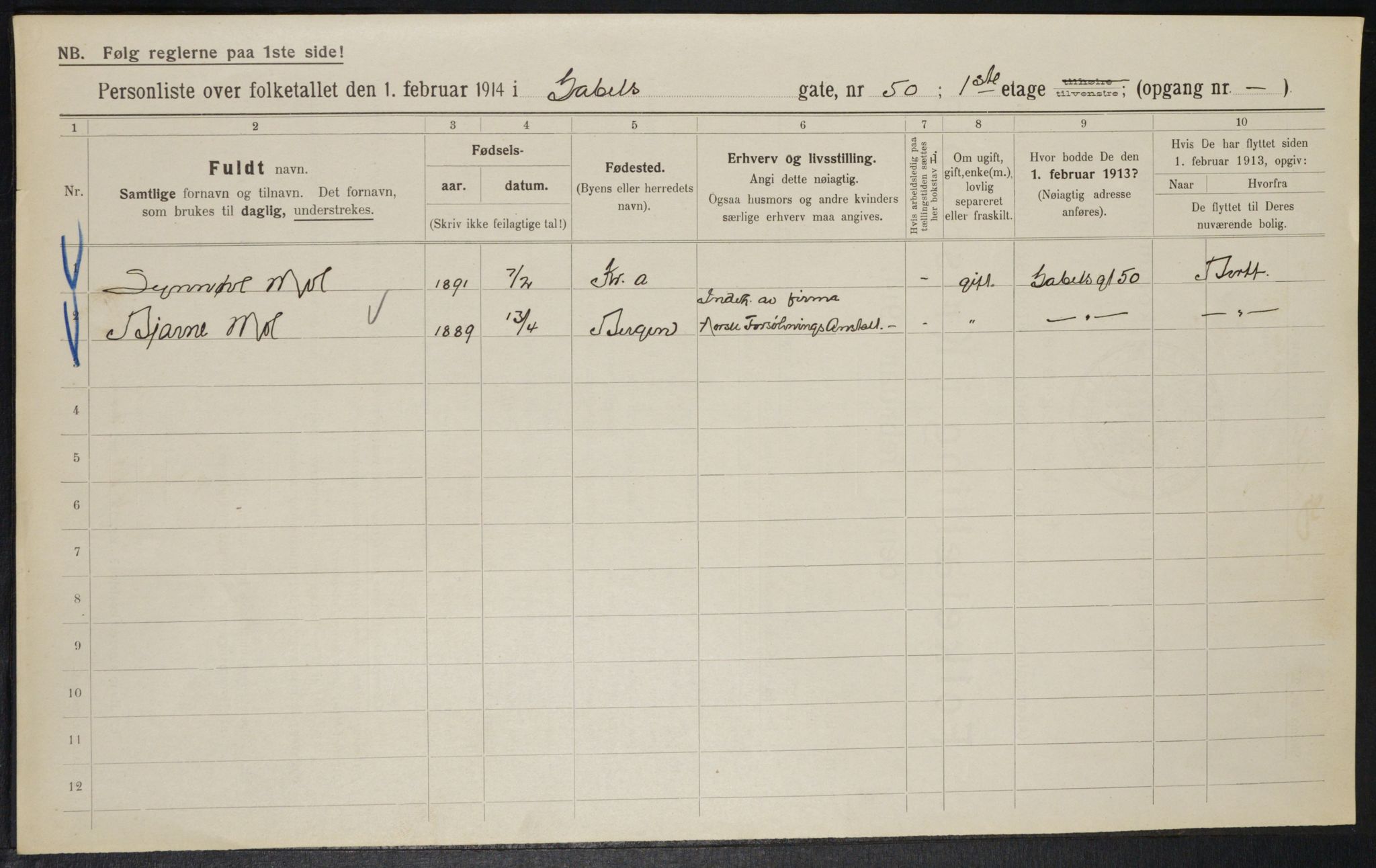 OBA, Kommunal folketelling 1.2.1914 for Kristiania, 1914, s. 28908