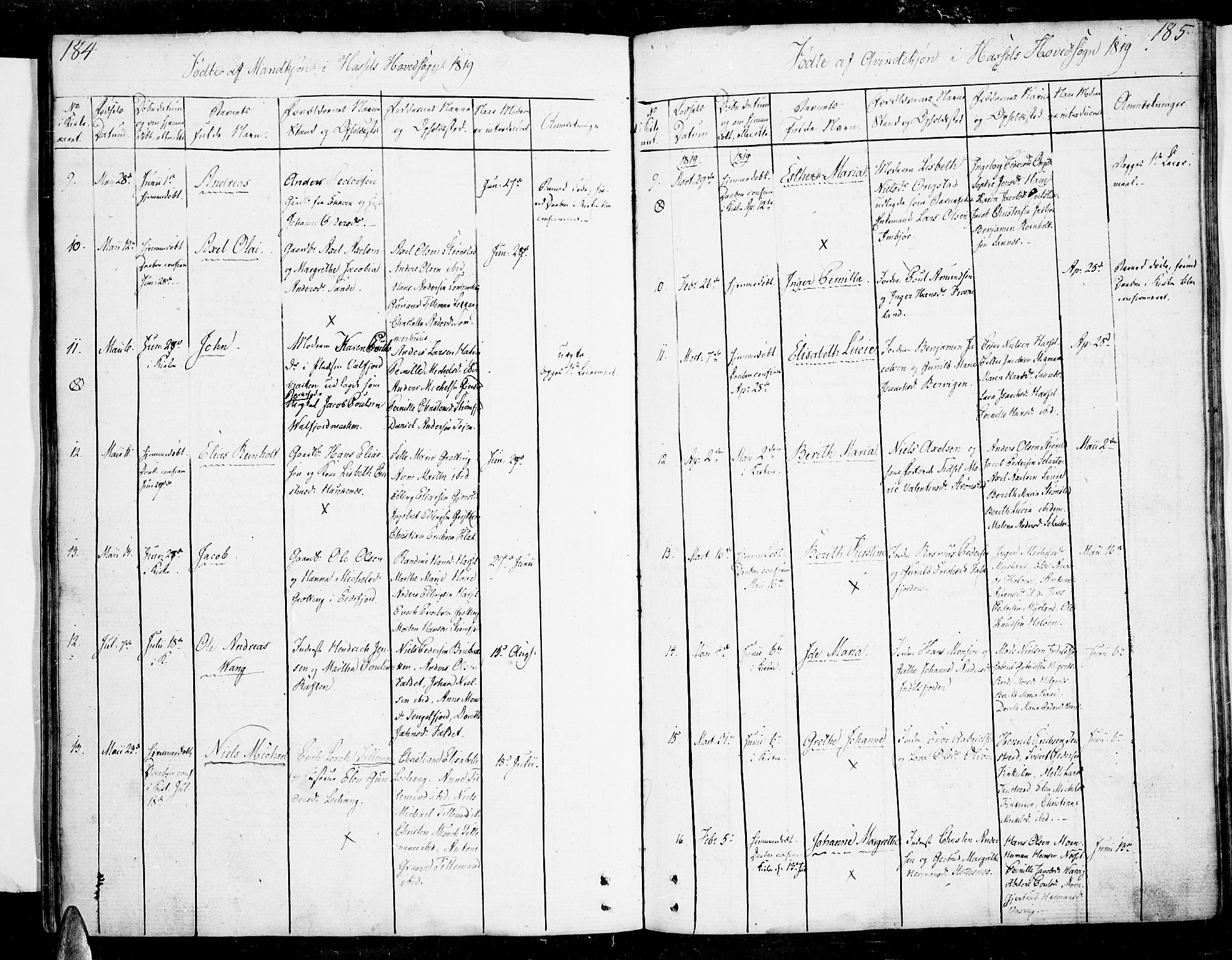 Ministerialprotokoller, klokkerbøker og fødselsregistre - Nordland, AV/SAT-A-1459/888/L1235: Ministerialbok nr. 888A04 /1, 1812-1820, s. 184-185