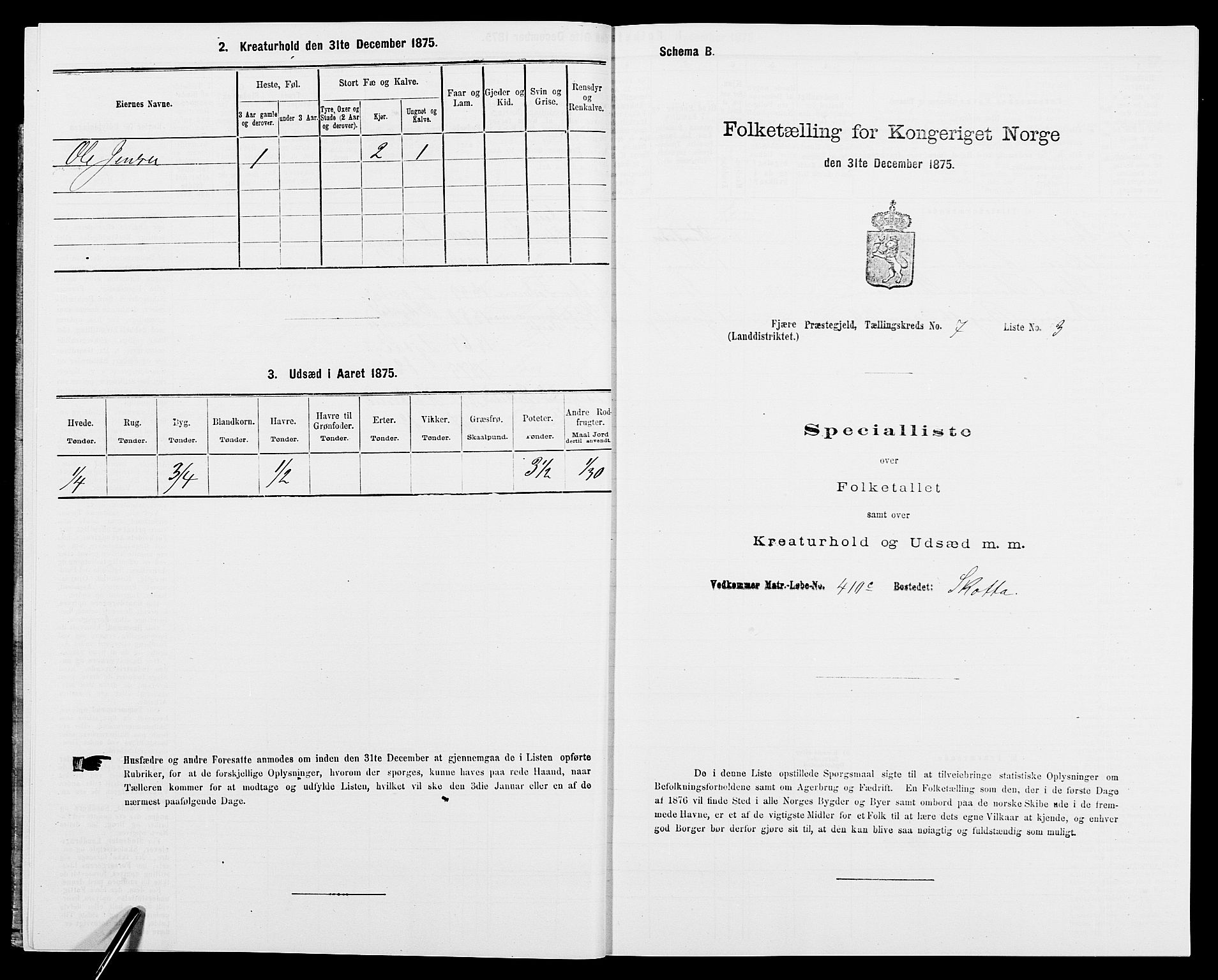 SAK, Folketelling 1875 for 0923L Fjære prestegjeld, Fjære sokn, 1875, s. 1556