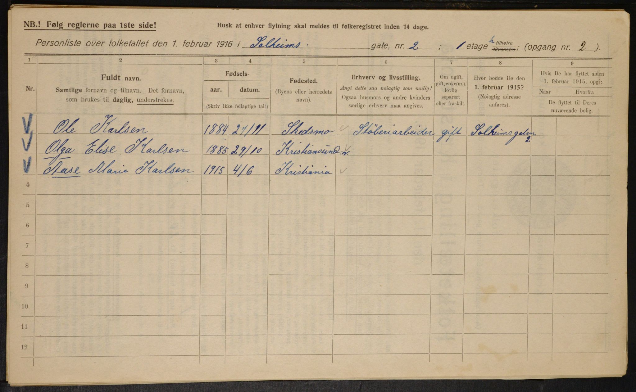 OBA, Kommunal folketelling 1.2.1916 for Kristiania, 1916, s. 102038