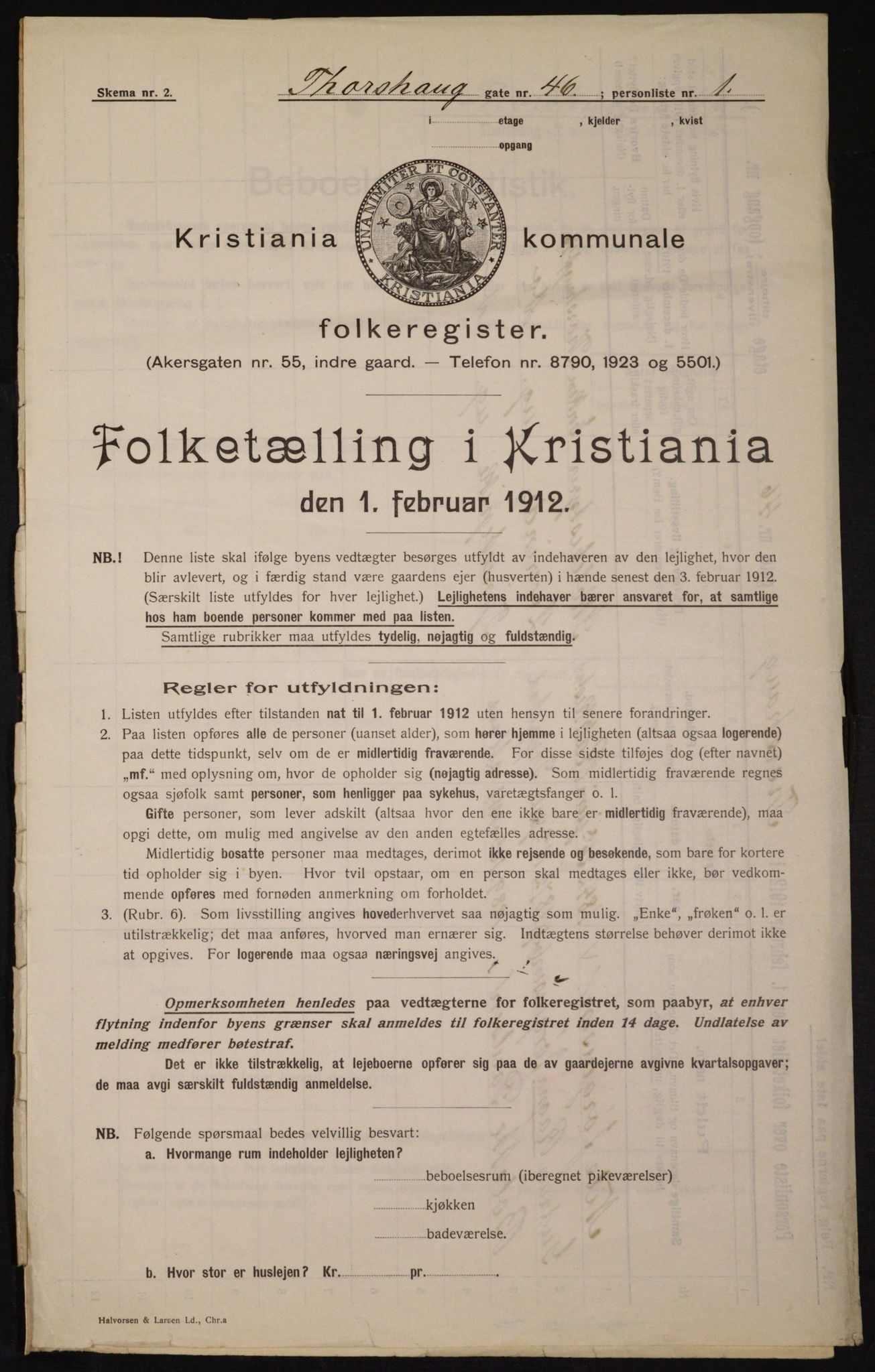 OBA, Kommunal folketelling 1.2.1912 for Kristiania, 1912, s. 114980