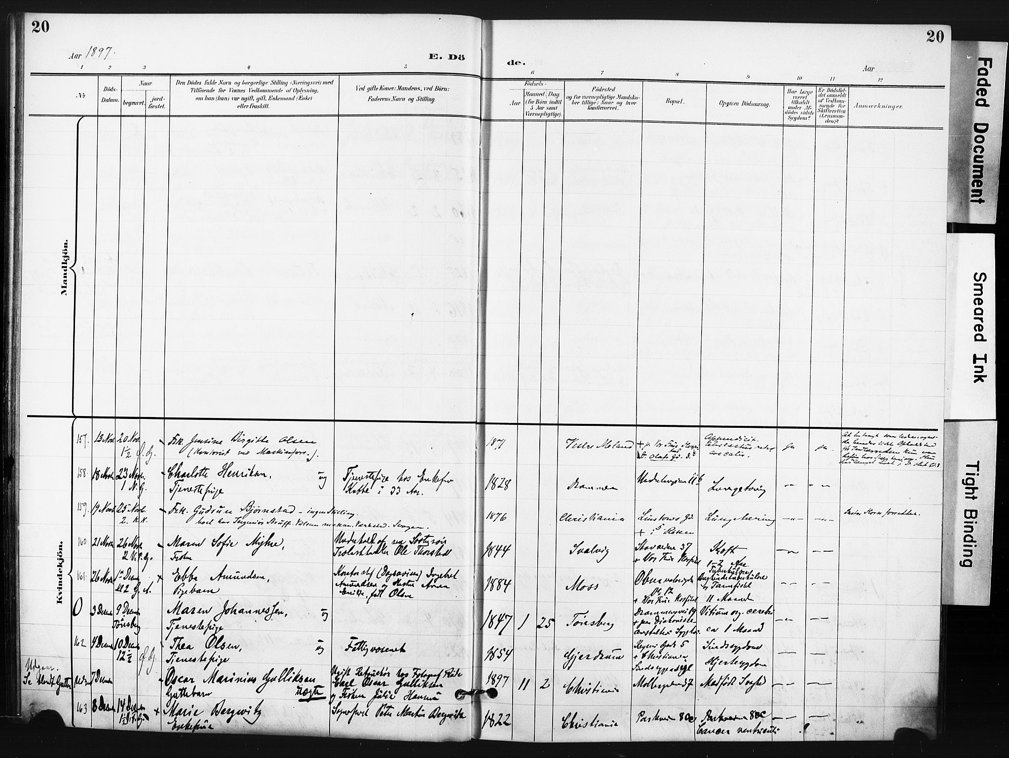 Trefoldighet prestekontor Kirkebøker, AV/SAO-A-10882/F/Fd/L0004: Ministerialbok nr. IV 4, 1897-1912, s. 20