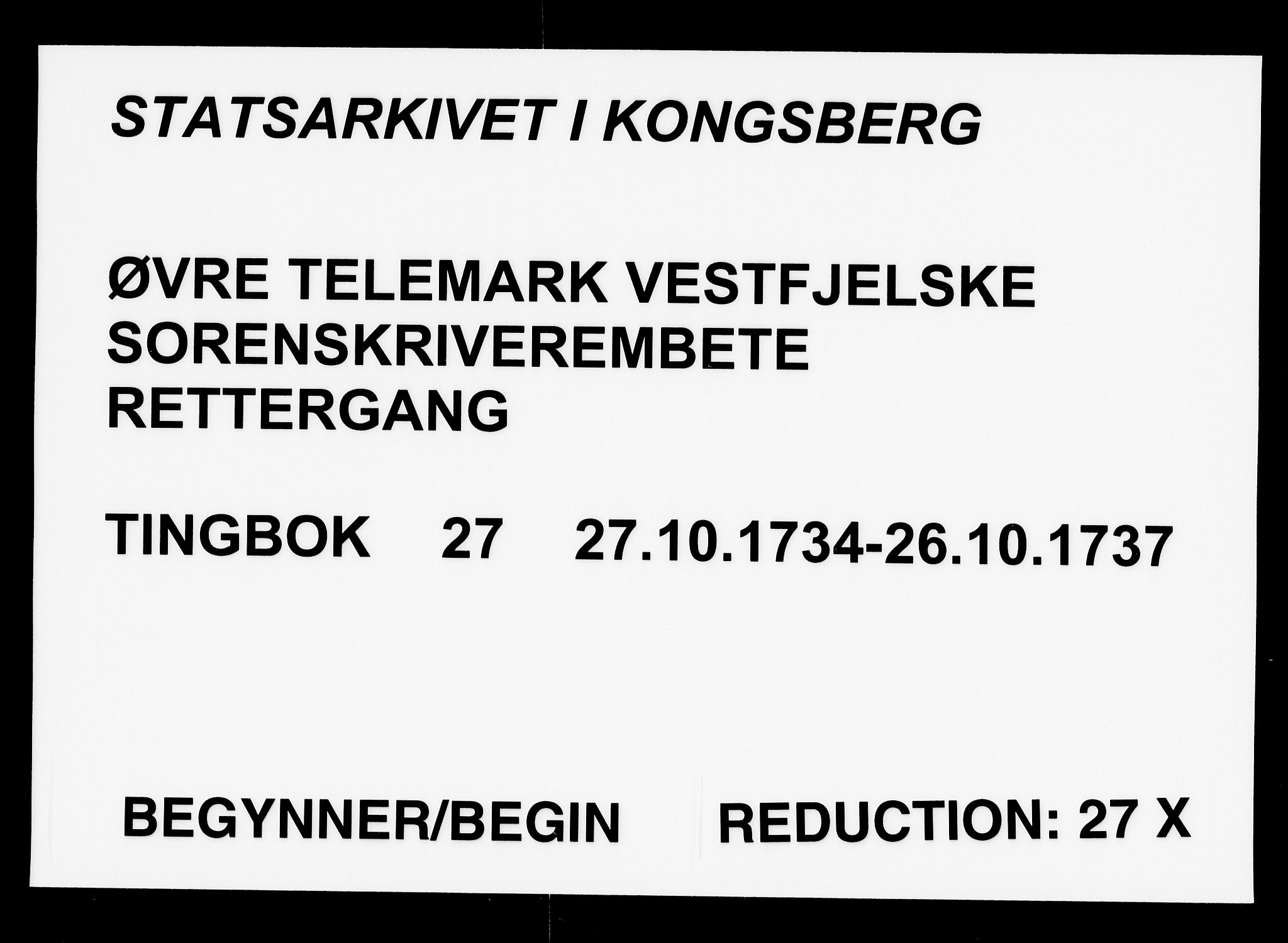 Vest-Telemark sorenskriveri, AV/SAKO-A-134/F/Fa/L0027: Tingbok, 1734-1737