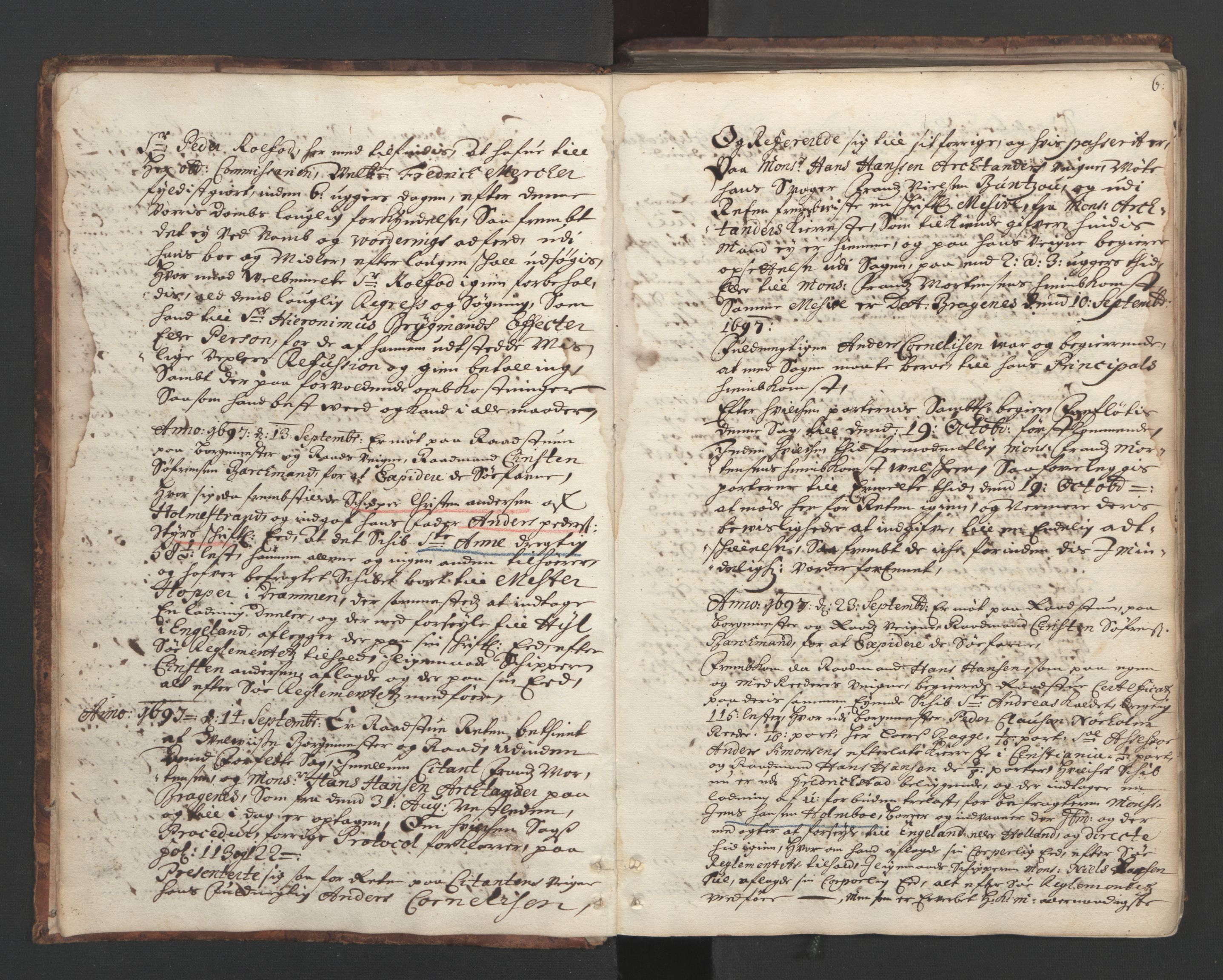 Tønsberg rådstuerett, AV/SAKO-A-800/F/Fa/L0006A: Rådstuprotokoll, 1697-1705, s. 5b-6a