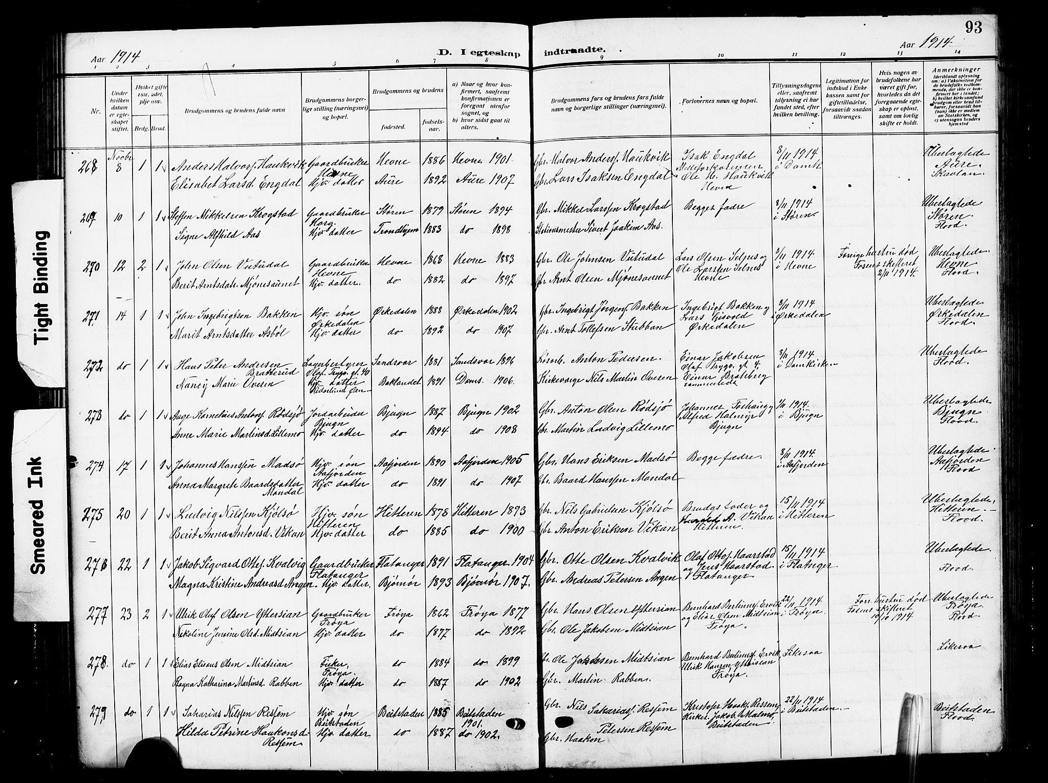 Ministerialprotokoller, klokkerbøker og fødselsregistre - Sør-Trøndelag, AV/SAT-A-1456/601/L0097: Klokkerbok nr. 601C15, 1911-1921, s. 93