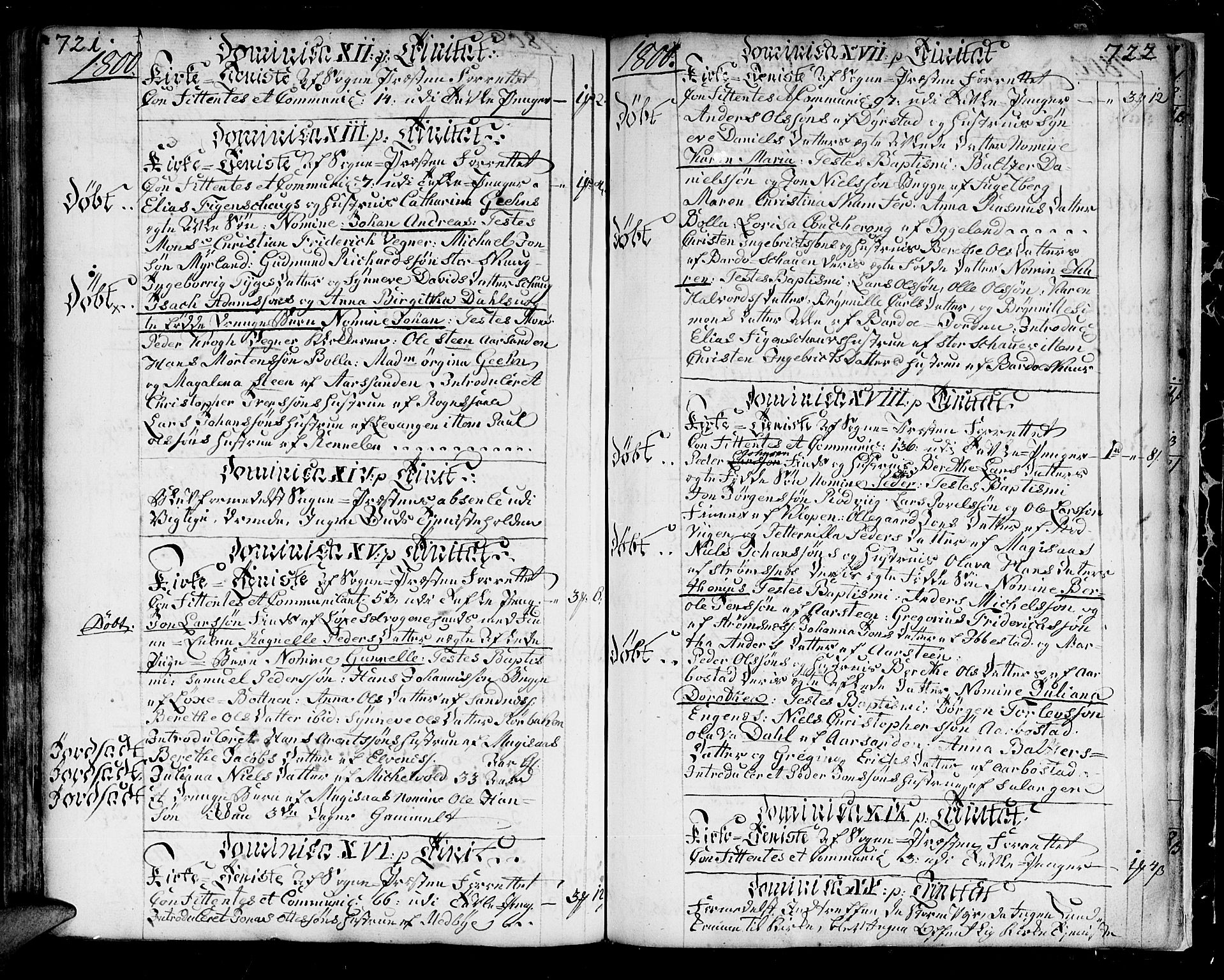 Ibestad sokneprestembete, AV/SATØ-S-0077/H/Ha/Haa/L0003kirke: Ministerialbok nr. 3, 1776-1801, s. 721-722