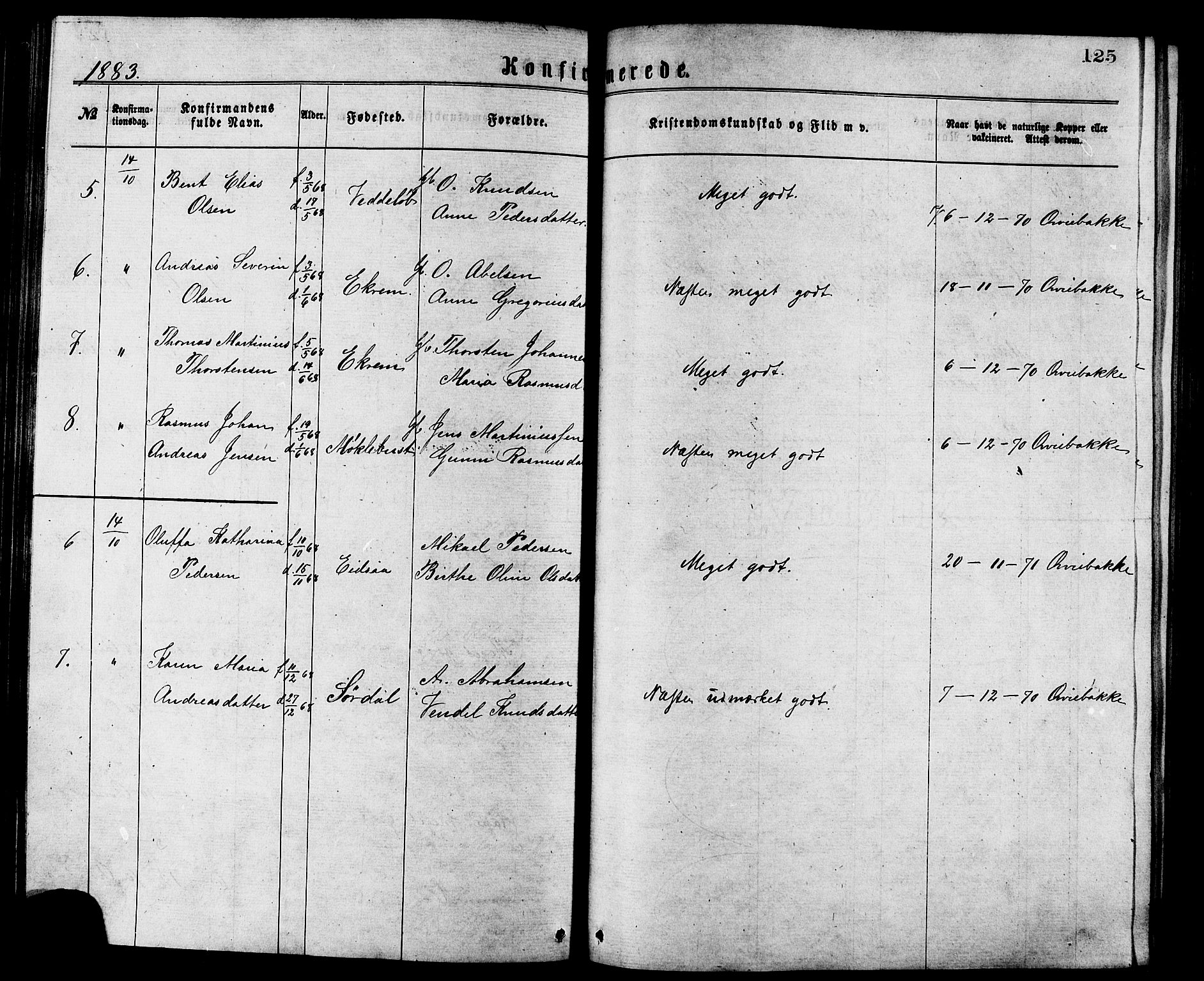 Ministerialprotokoller, klokkerbøker og fødselsregistre - Møre og Romsdal, AV/SAT-A-1454/502/L0024: Ministerialbok nr. 502A02, 1873-1884, s. 125