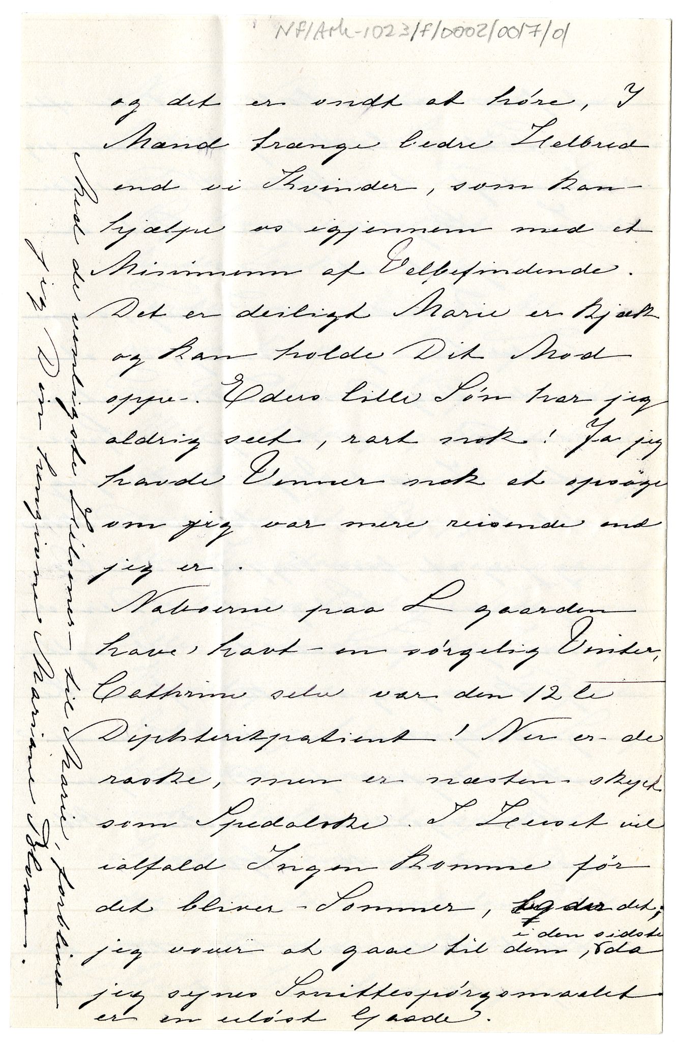 Diderik Maria Aalls brevsamling, NF/Ark-1023/F/L0002: D.M. Aalls brevsamling. B - C, 1799-1889, s. 62