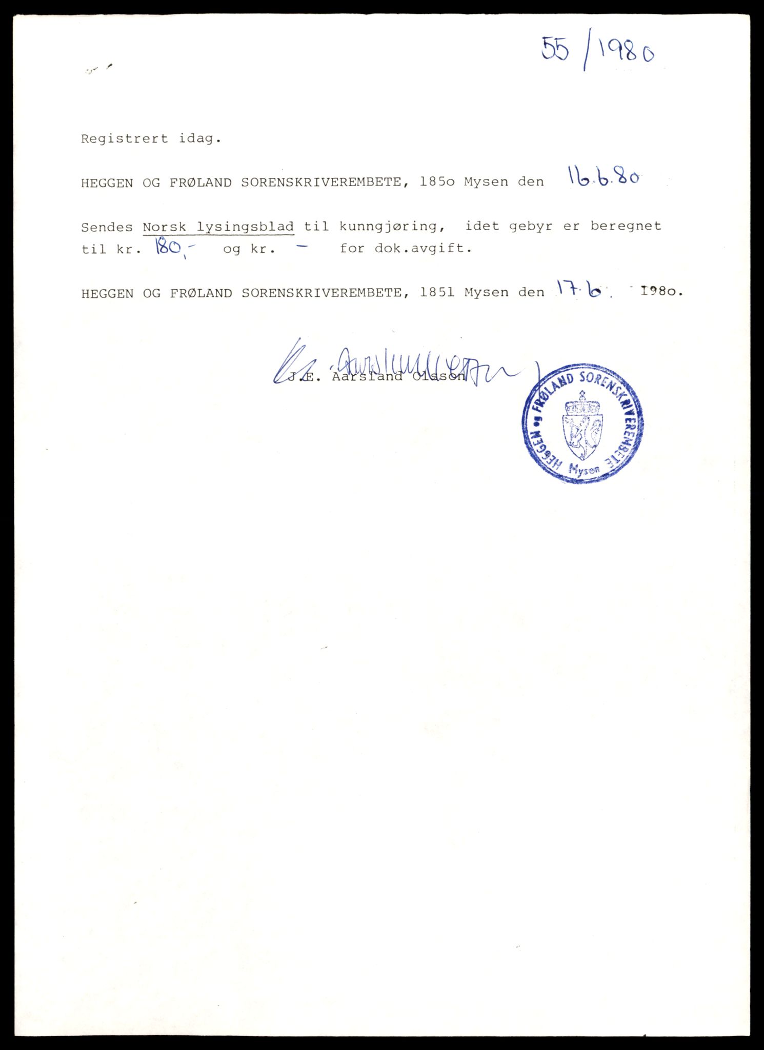 Heggen og Frøland tingrett, AV/SAT-A-10208/K/Kb/Kba/L0015: Enkeltmannsforetak, aksjeselskap og andelslag, 55/1980-39/1981, 1980-1981
