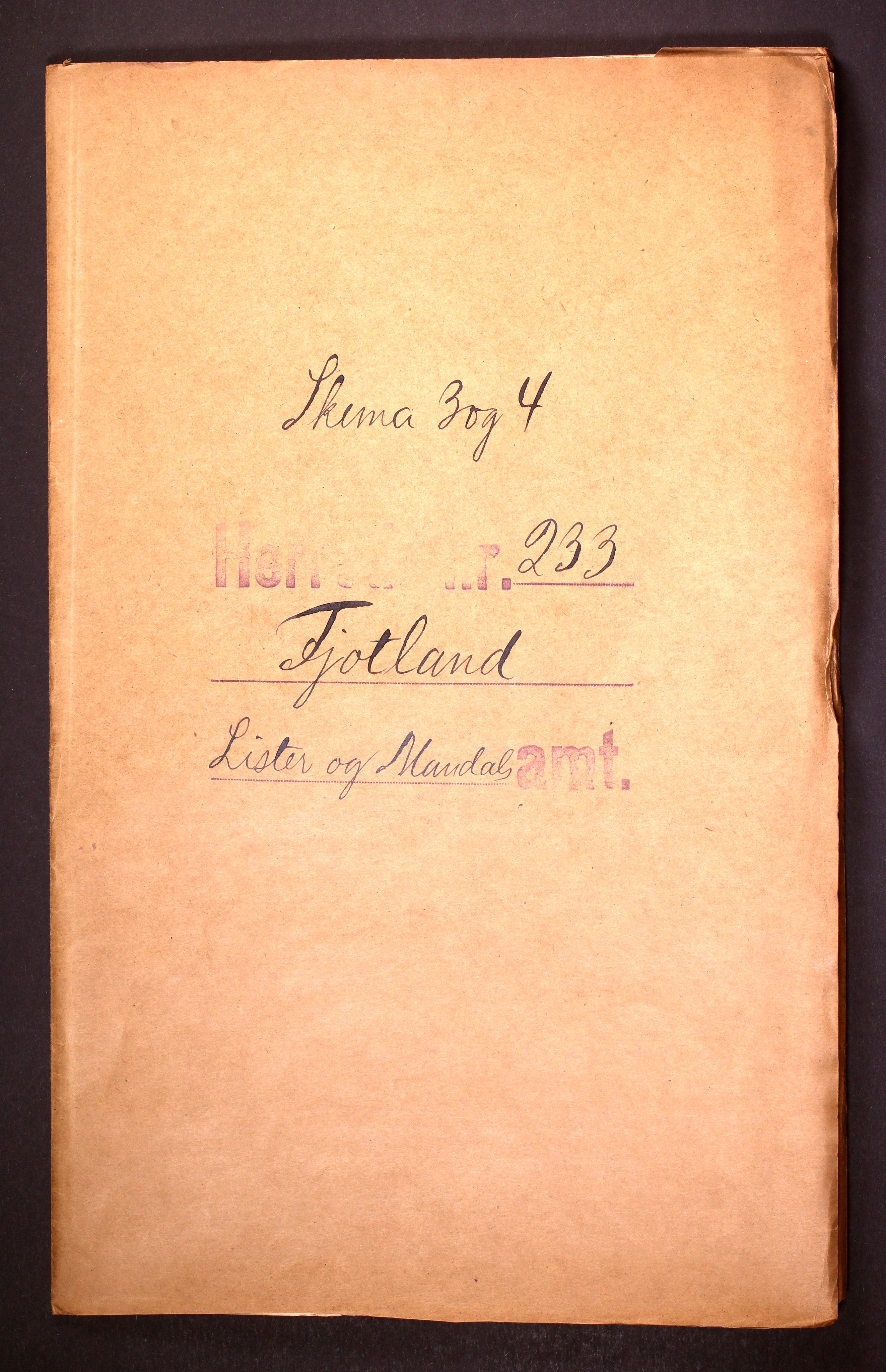 RA, Folketelling 1910 for 1036 Fjotland herred, 1910, s. 1