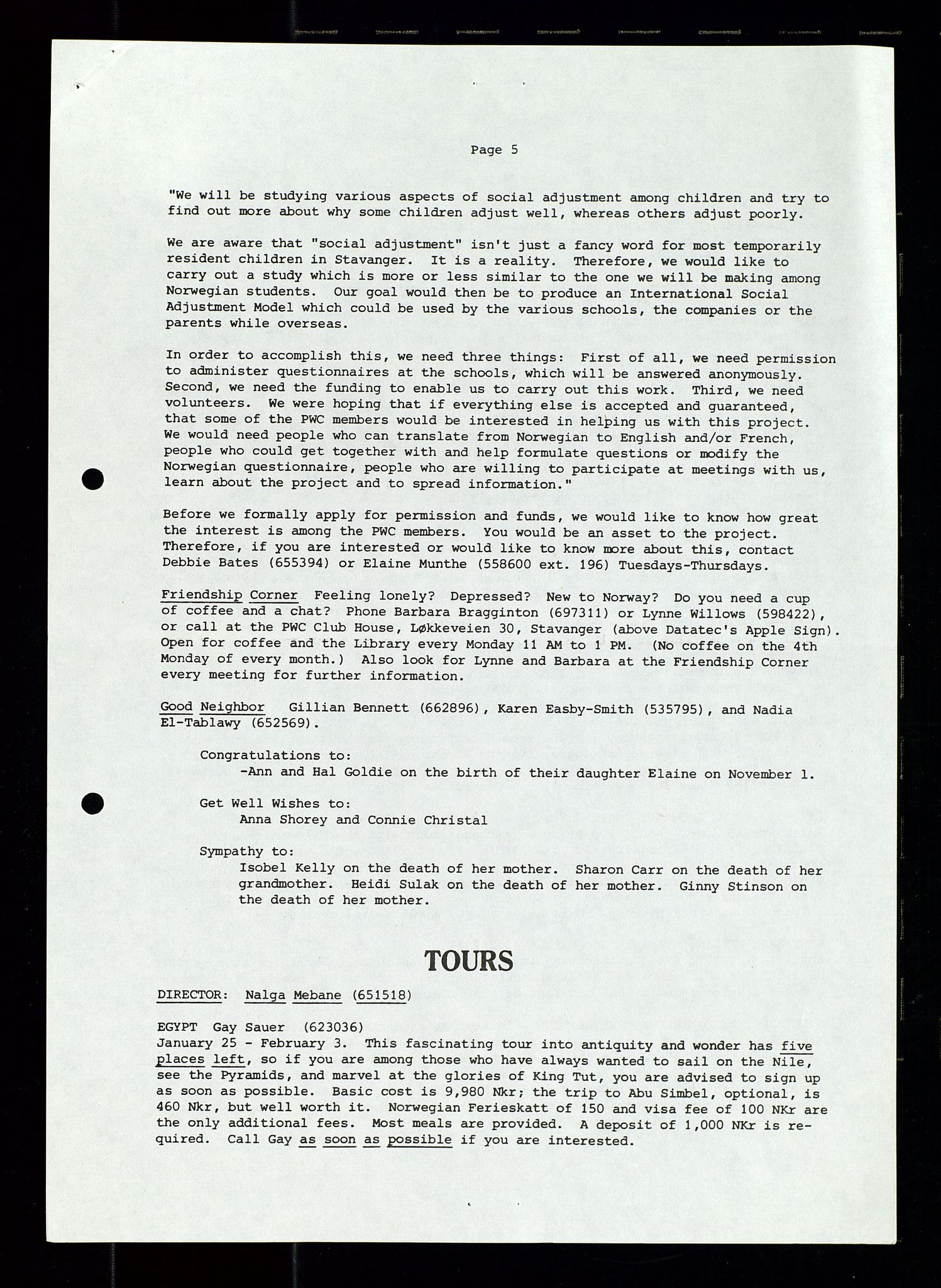 PA 1547 - Petroleum Wives Club, AV/SAST-A-101974/X/Xa/L0002: Newsletter, 1979-1987