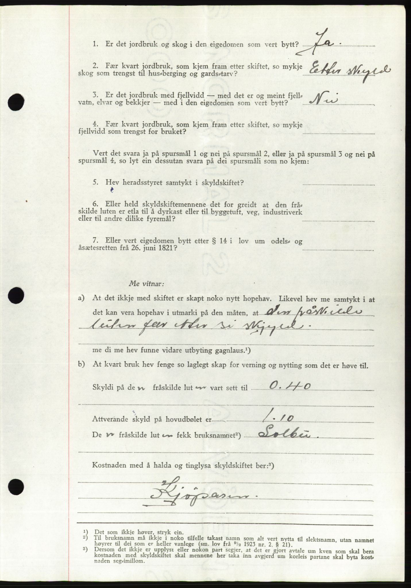 Søre Sunnmøre sorenskriveri, AV/SAT-A-4122/1/2/2C/L0078: Pantebok nr. 4A, 1946-1946, Dagboknr: 503/1946