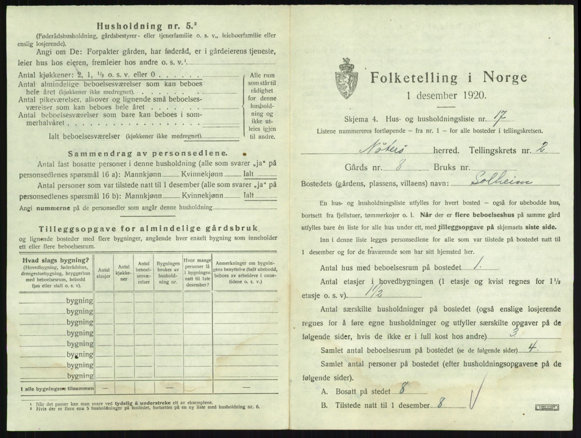 SAKO, Folketelling 1920 for 0722 Nøtterøy herred, 1920, s. 287