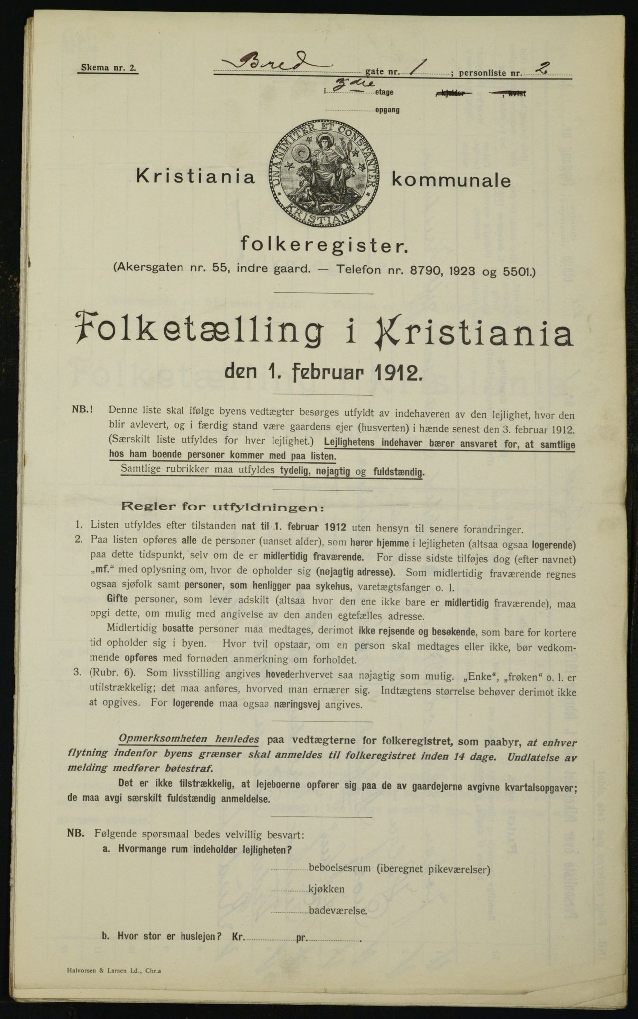 OBA, Kommunal folketelling 1.2.1912 for Kristiania, 1912, s. 8007
