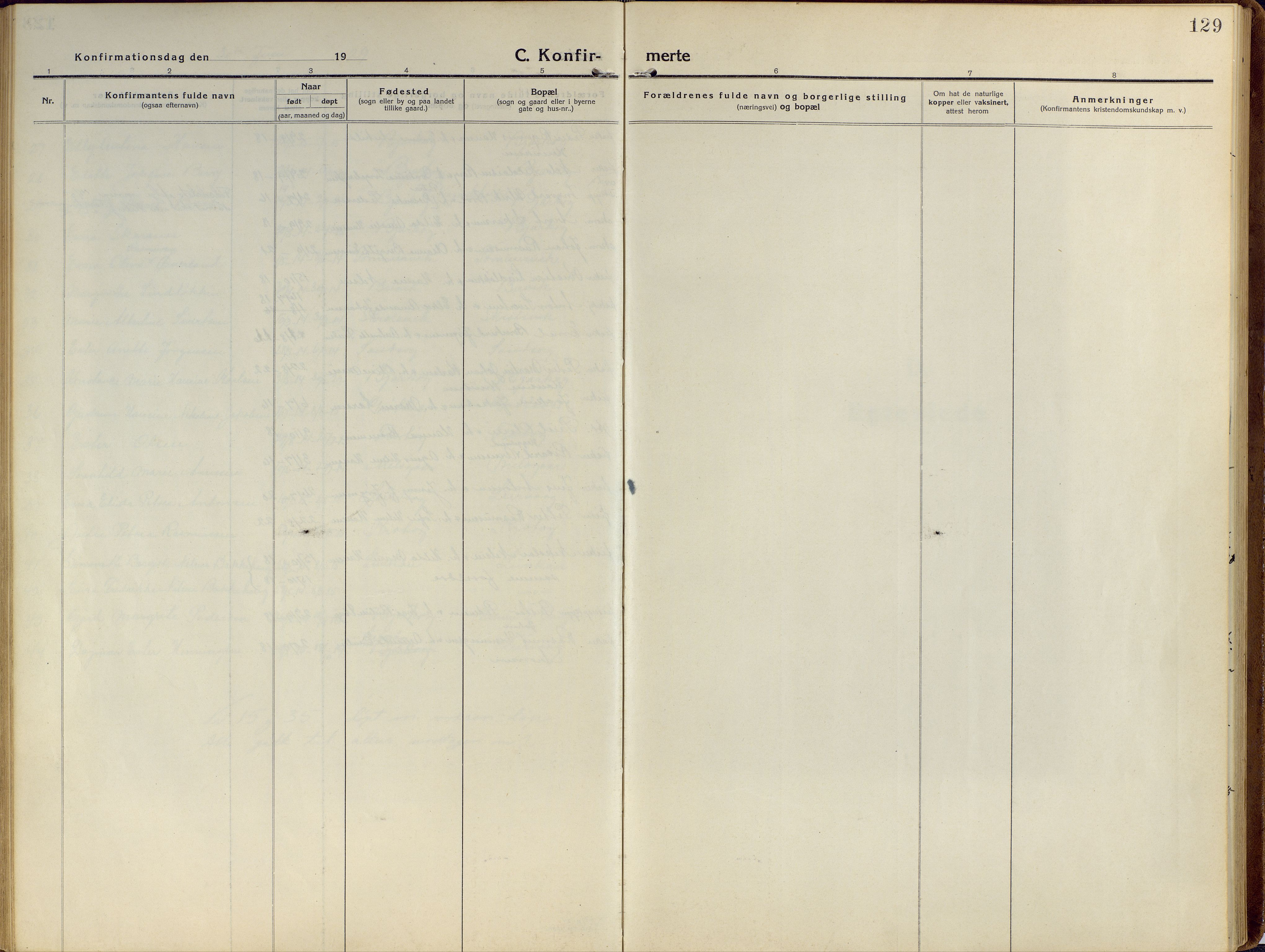 Sand/Bjarkøy sokneprestkontor, AV/SATØ-S-0811/I/Ia/Iaa/L0006kirke: Ministerialbok nr. 6, 1915-1929, s. 129