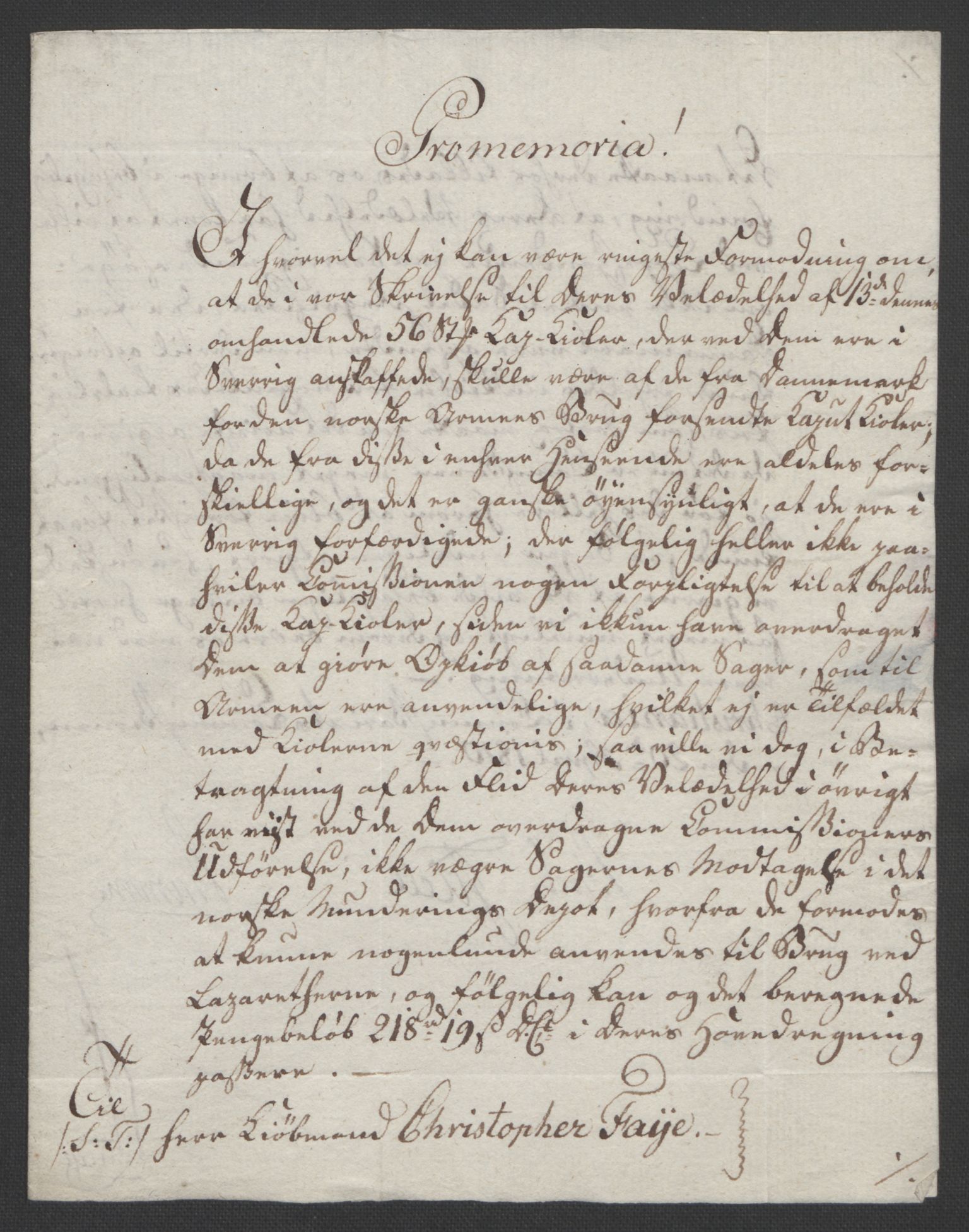 Faye, Andreas, AV/RA-PA-0015/F/Fh/L0033/0001: -- / Om provideringen 1809, Chr. Fayes papirer, s. 53