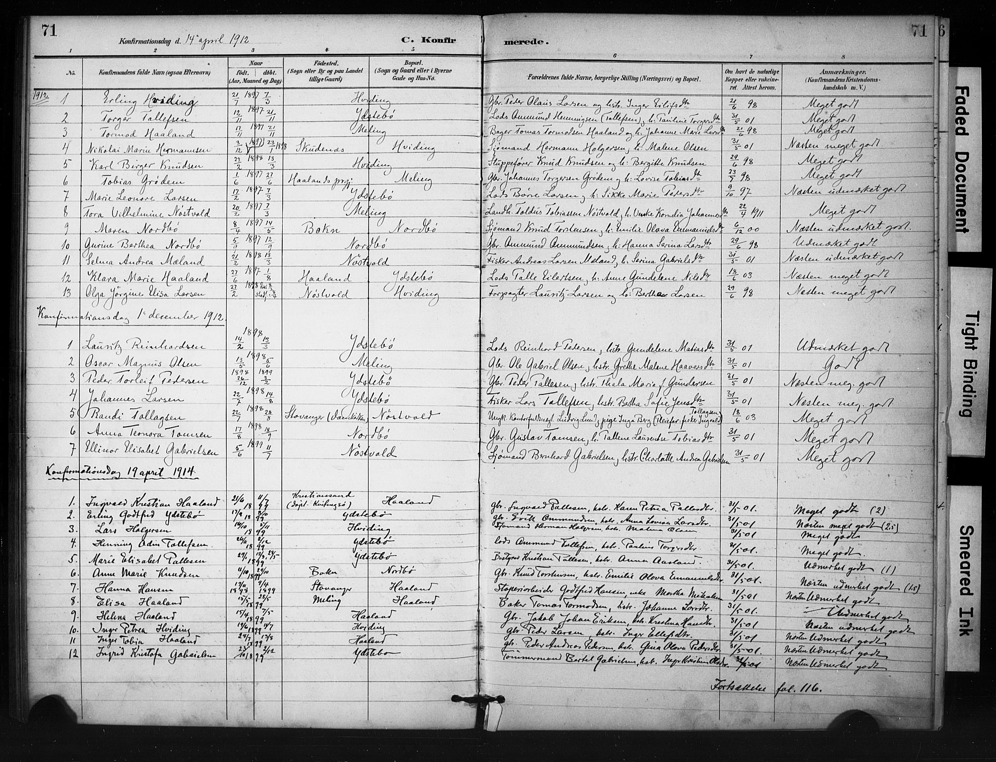Rennesøy sokneprestkontor, AV/SAST-A -101827/H/Ha/Haa/L0013: Ministerialbok nr. A 12, 1888-1916, s. 71