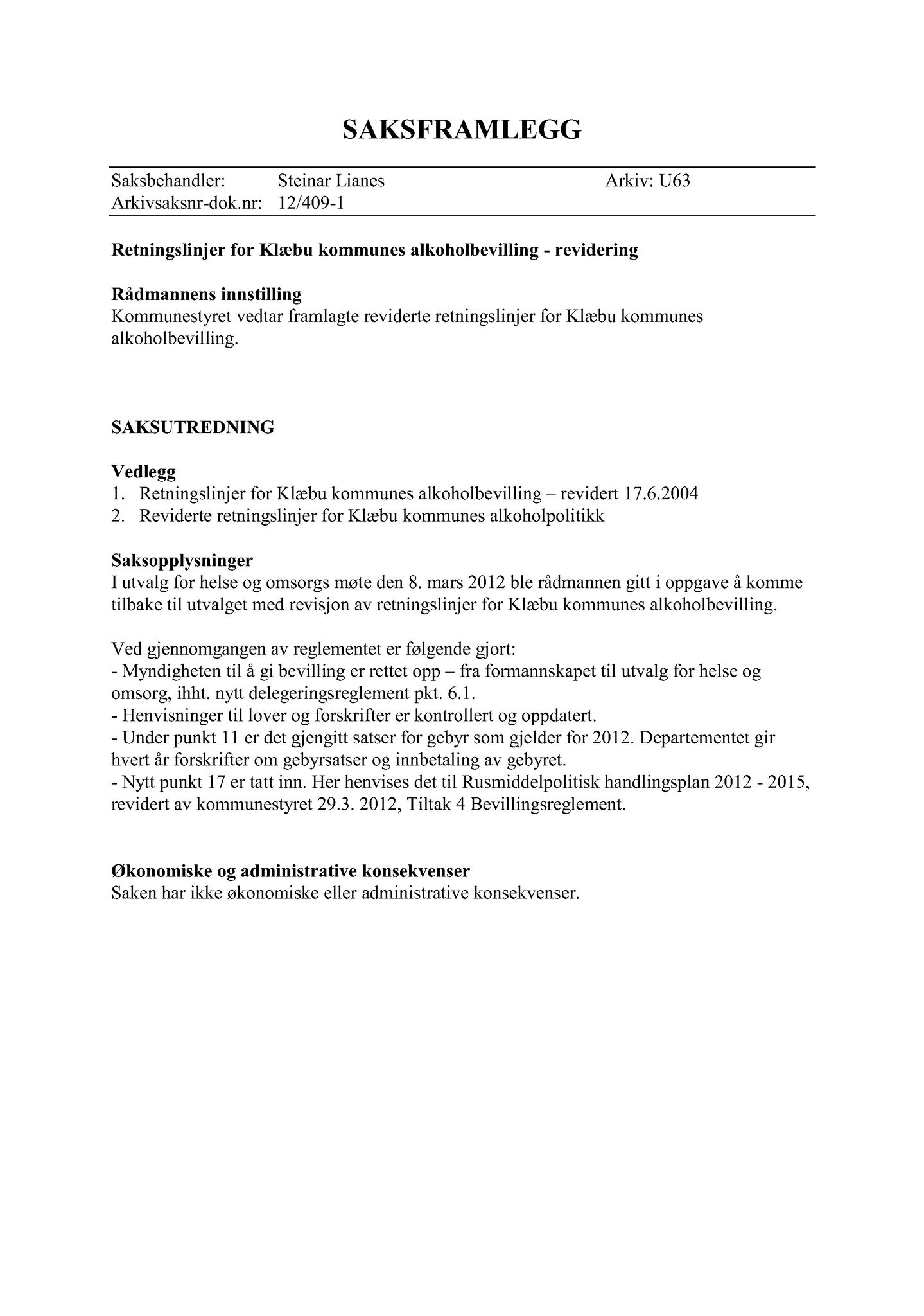 Klæbu Kommune, TRKO/KK/05-UOm/L003: Utvalg for omsorg - Møtedokumenter, 2012, s. 146