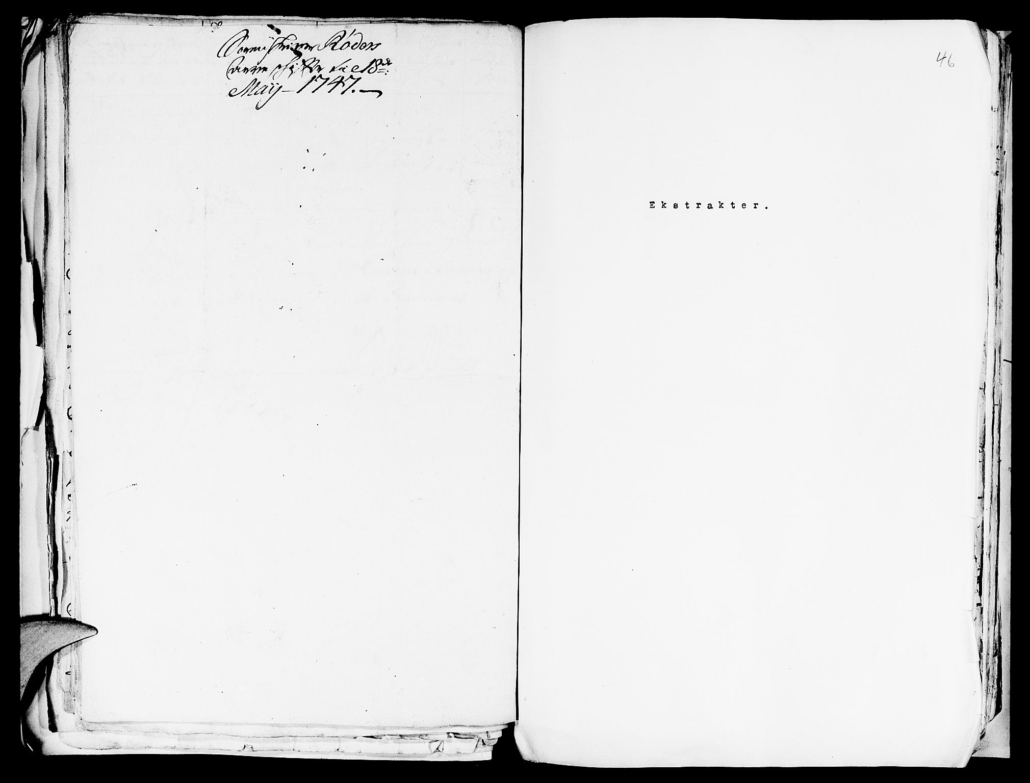Ryfylke tingrett, SAST/A-100055/001/IV/IVD/L0009/0003: Skiftedesignasjon Hemnes / Ekstrakter av avholdte skifter 1740-1754. Register i egen bok, 1731-1766, s. 45b-46a